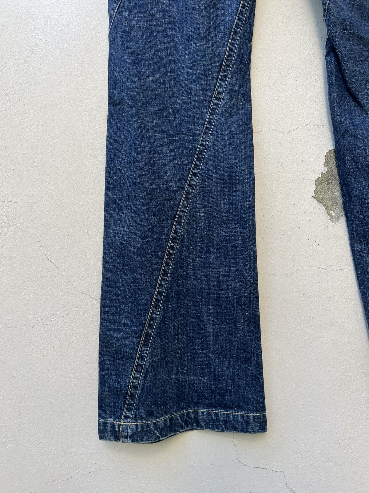 Michel Klein Vintage Michel Klein Homme Paris Hybrid Denim Flare Jeans Size US 31 - 18 Thumbnail