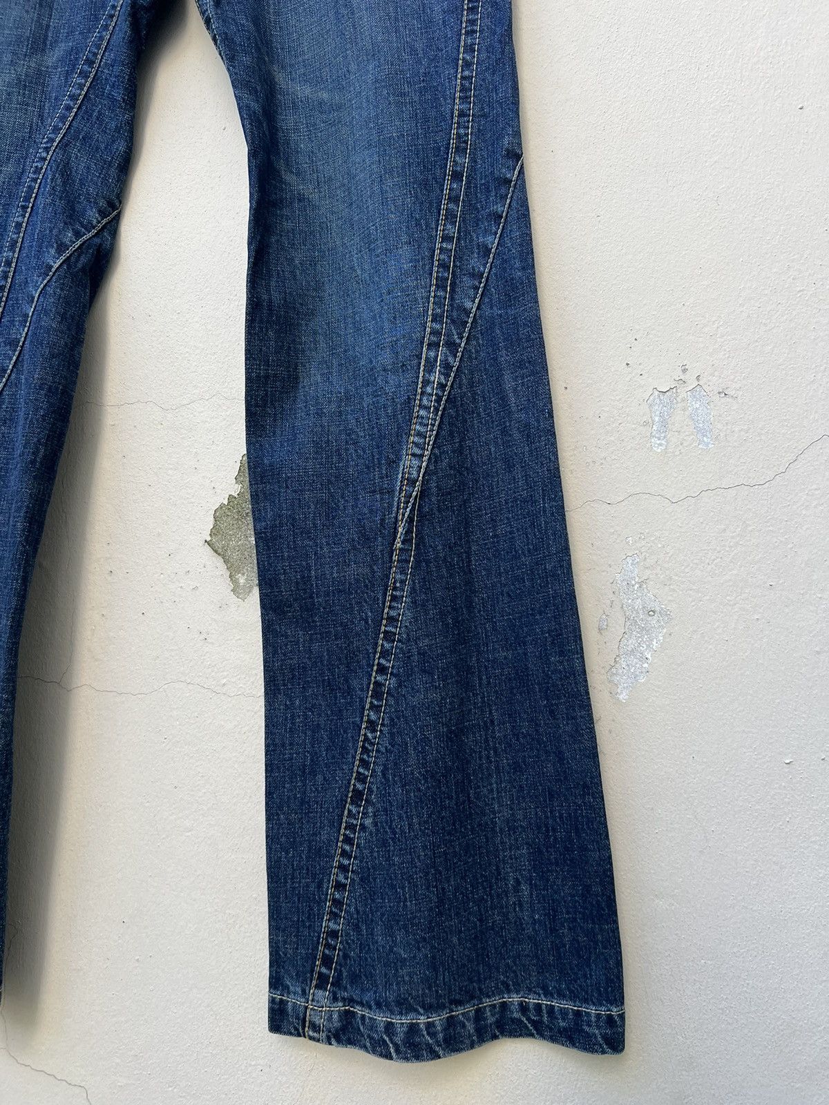 Michel Klein Vintage Michel Klein Homme Paris Hybrid Denim Flare Jeans Size US 31 - 14 Thumbnail