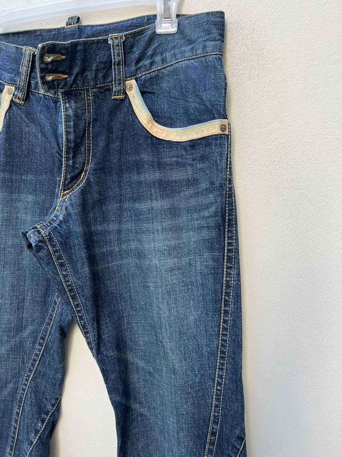 Michel Klein Vintage Michel Klein Homme Paris Hybrid Denim Flare Jeans Size US 31 - 12 Thumbnail