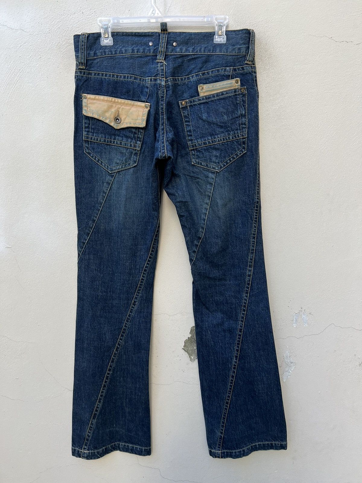 Michel Klein Vintage Michel Klein Homme Paris Hybrid Denim Flare Jeans Size US 31 - 15 Thumbnail