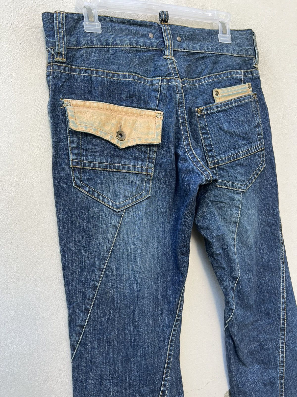 Michel Klein Vintage Michel Klein Homme Paris Hybrid Denim Flare Jeans Size US 31 - 16 Thumbnail