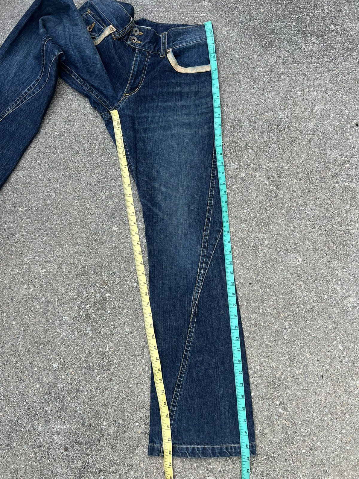 Michel Klein Vintage Michel Klein Homme Paris Hybrid Denim Flare Jeans Size US 31 - 4 Thumbnail