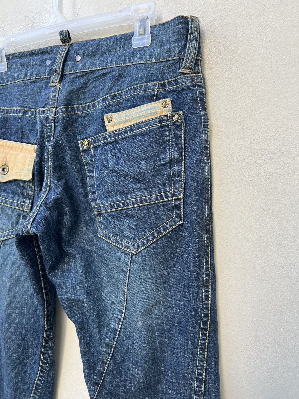 Michel Klein Vintage Michel Klein Homme Paris Hybrid Denim Flare Jeans Size US 31 - 19 Thumbnail