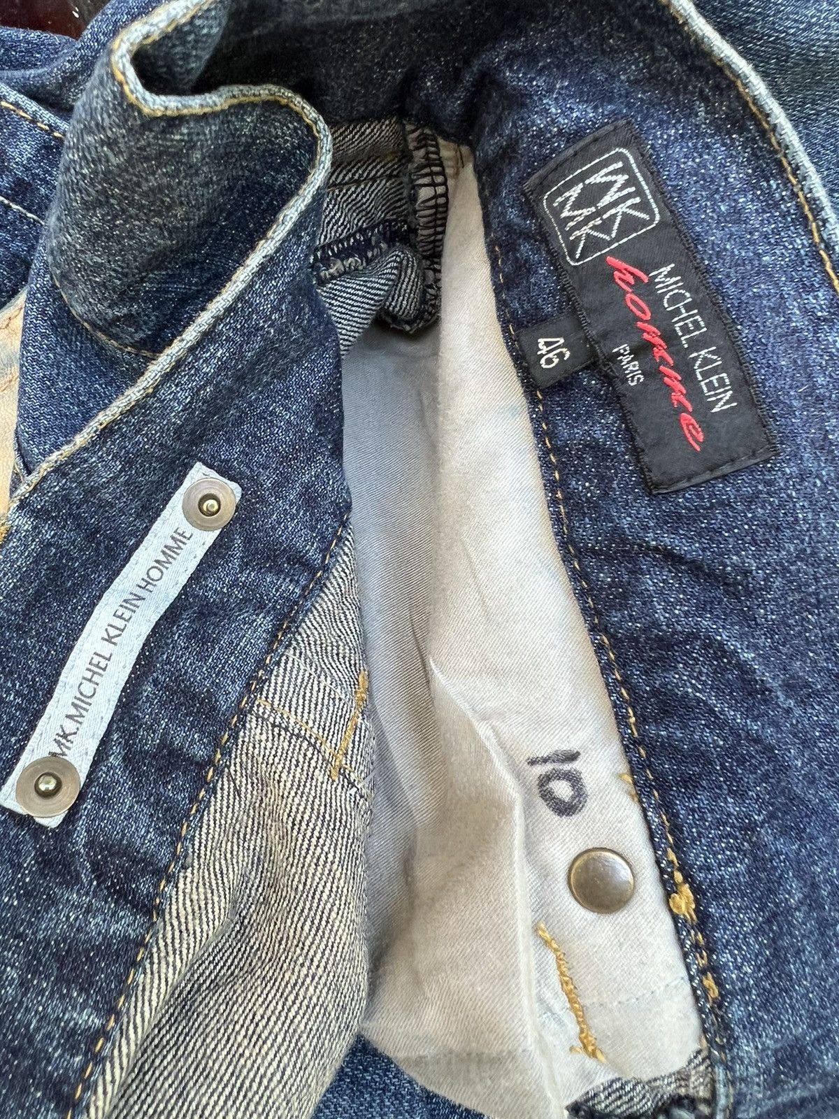 Michel Klein Vintage Michel Klein Homme Paris Hybrid Denim Flare Jeans Size US 31 - 22 Thumbnail