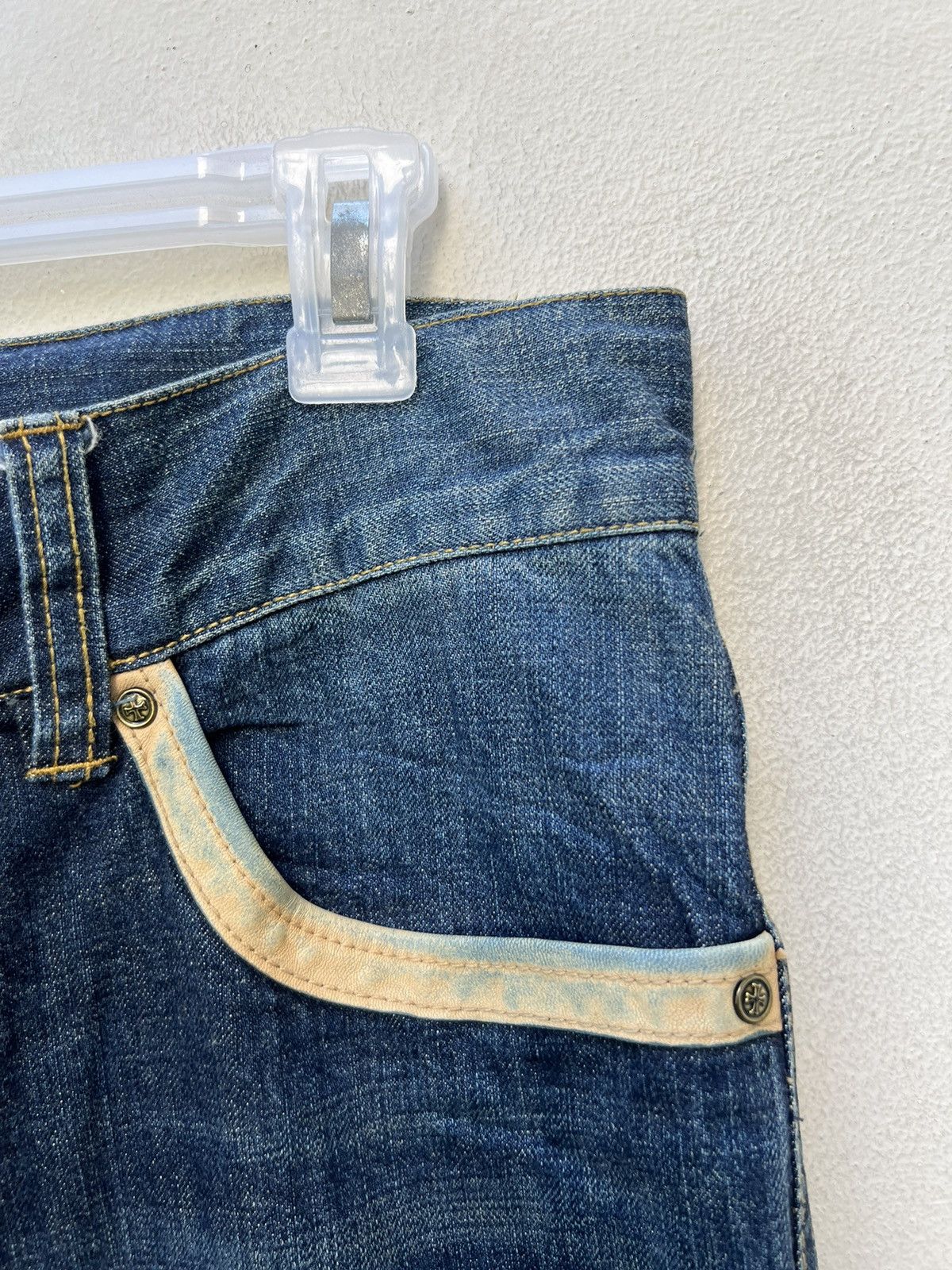 Michel Klein Vintage Michel Klein Homme Paris Hybrid Denim Flare Jeans Size US 31 - 13 Thumbnail