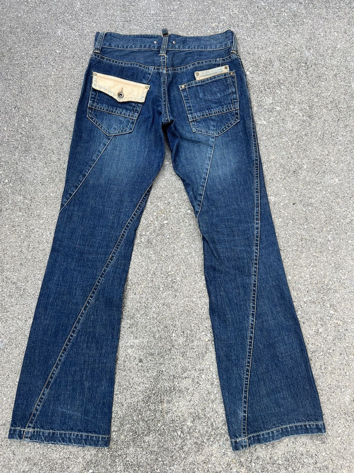 Michel Klein Vintage Michel Klein Homme Paris Hybrid Denim Flare Jeans Size US 31 - 5 Thumbnail