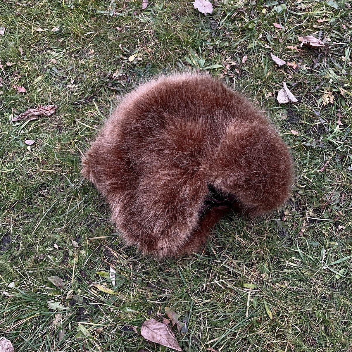 Vintage Vintage 90s Mohair Beanie Brown Fuzzy Streetwear Alt Goth OS Size ONE SIZE - 3 Thumbnail