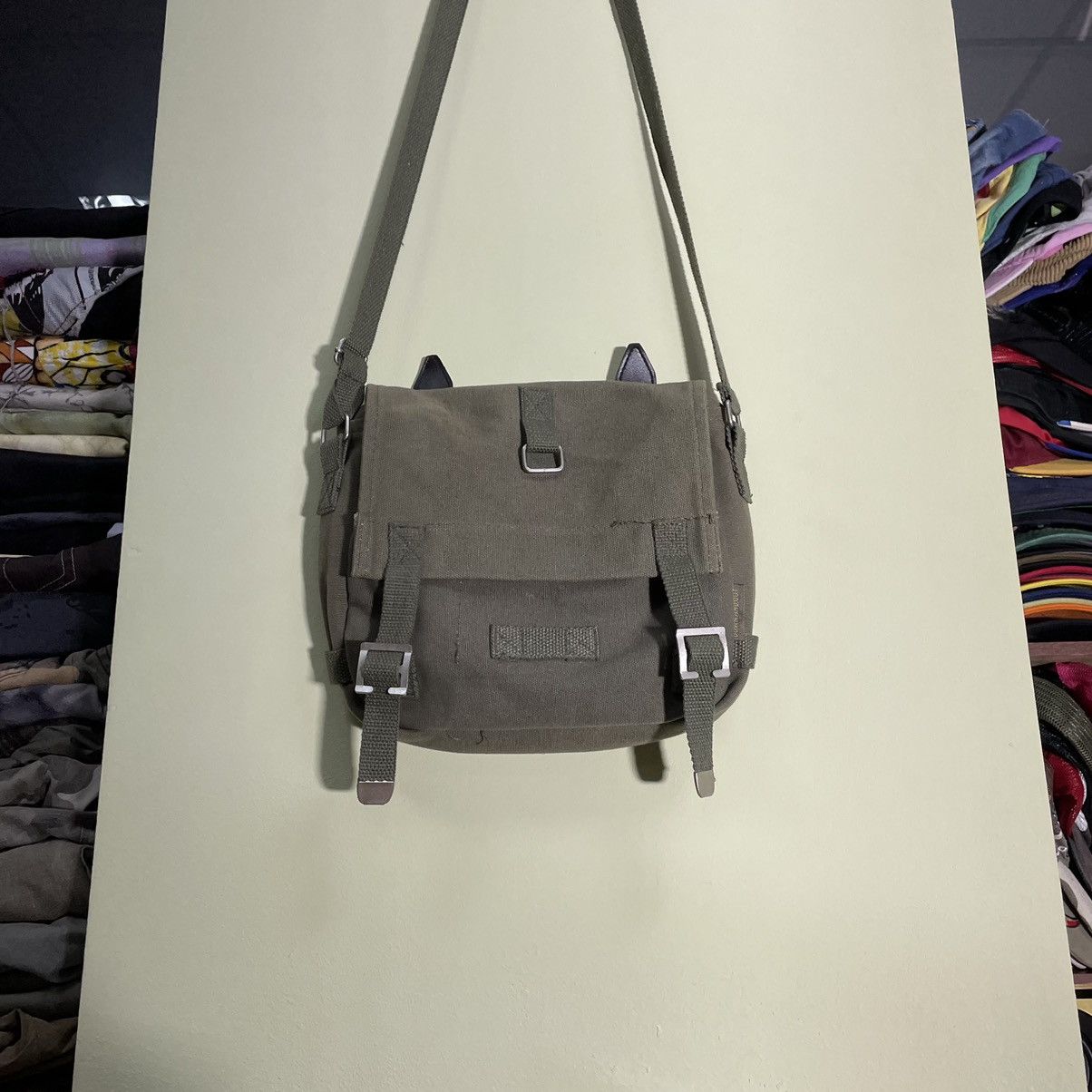 Vintage Vintage Y2K Khaki Canvas Crossbody Bag Streetwear Cropped OS Size ONE SIZE - 3 Thumbnail