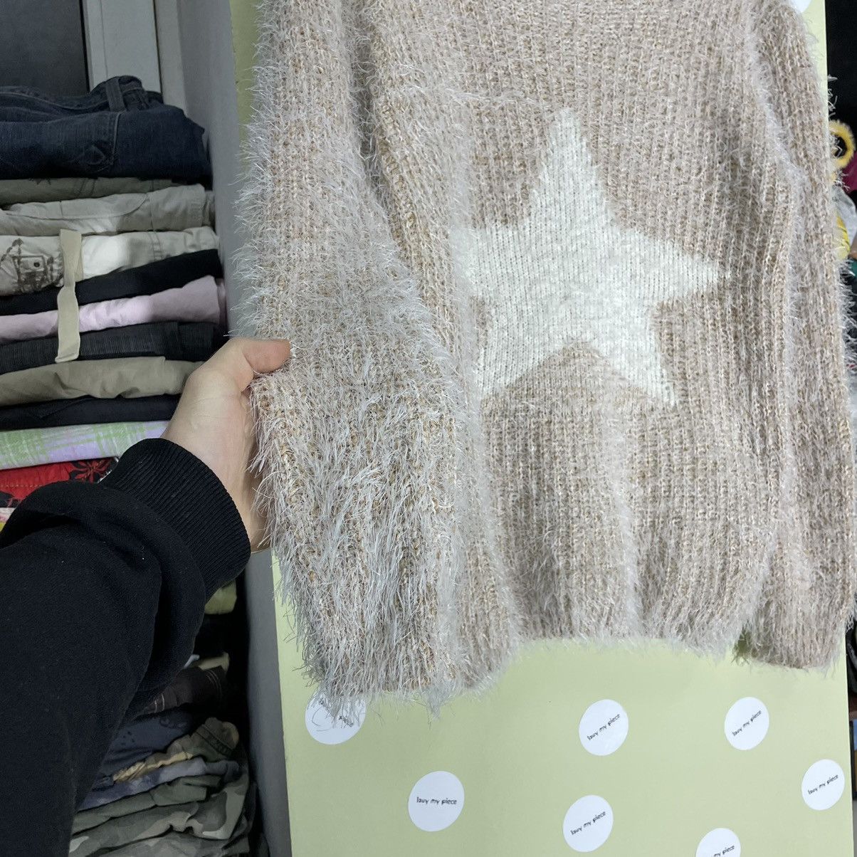 Vintage Vintage Y2K Cream Star Graphic Sweater Indie Preppy Baggy M Size M / US 6-8 / IT 42-44 - 6 Thumbnail