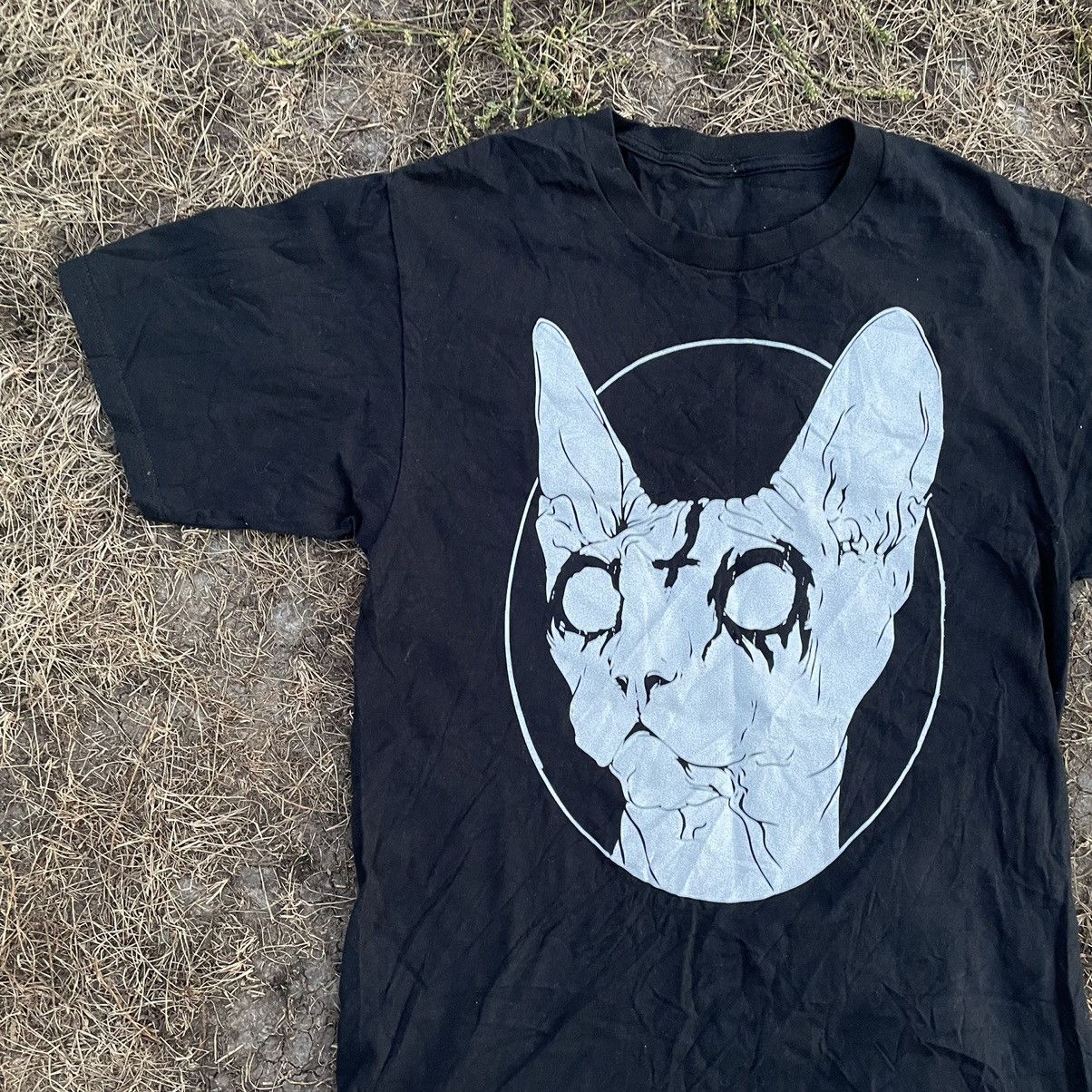 Vintage Vintage 90s Y2K Graphic Tee Cat Skull Horror Grunge Baggy M Size US M / EU 48-50 / 2 - 2 Thumbnail