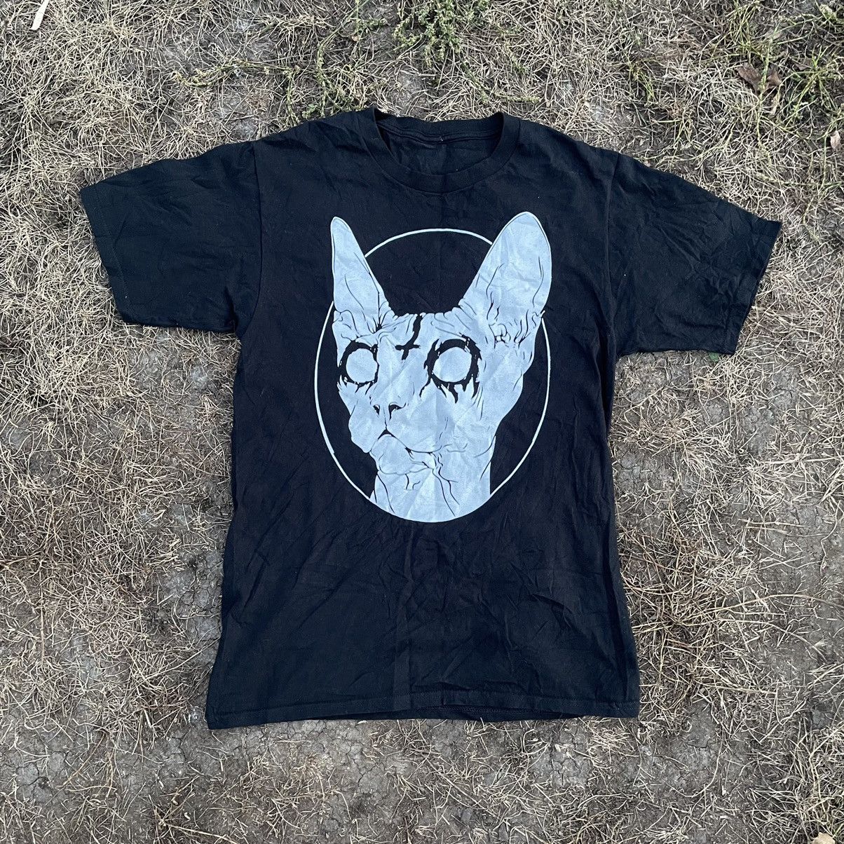 Vintage Vintage 90s Y2K Graphic Tee Cat Skull Horror Grunge Baggy M Size US M / EU 48-50 / 2 - 1 Thumbnail