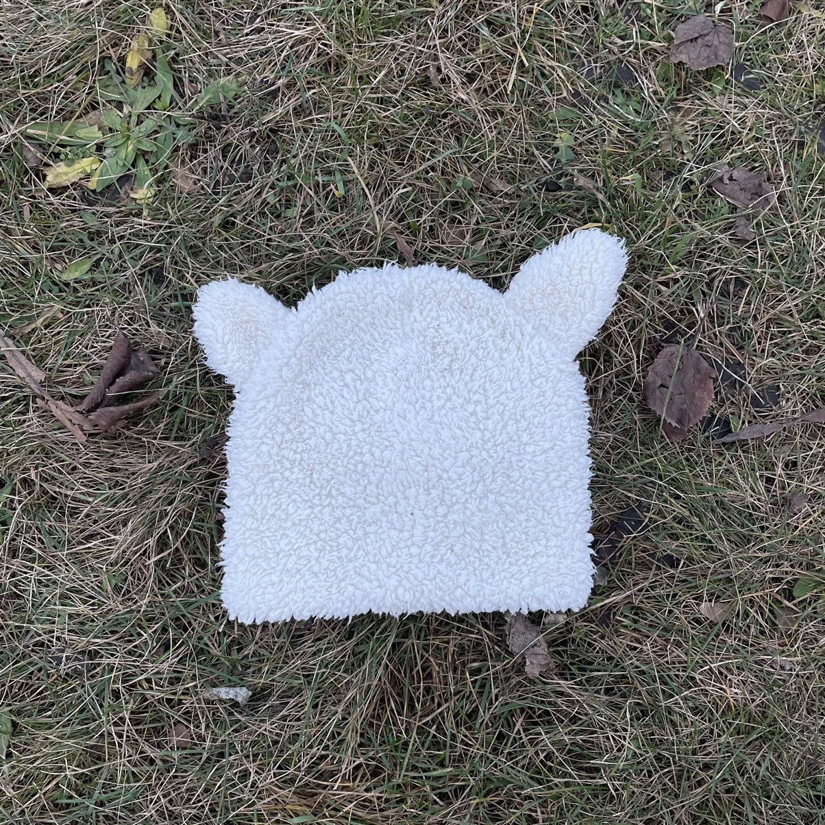 Vintage Vintage 90s Mohair Fleece Beanie Cream Oversized Streetwear Size ONE SIZE - 2 Thumbnail