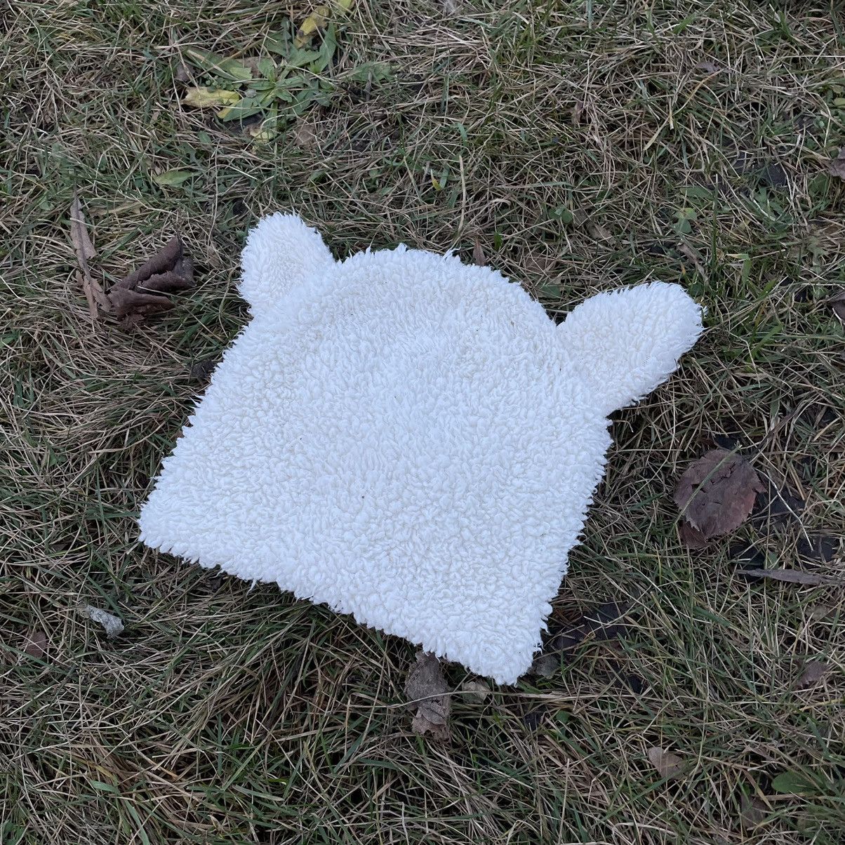 Vintage Vintage 90s Mohair Fleece Beanie Cream Oversized Streetwear Size ONE SIZE - 3 Thumbnail