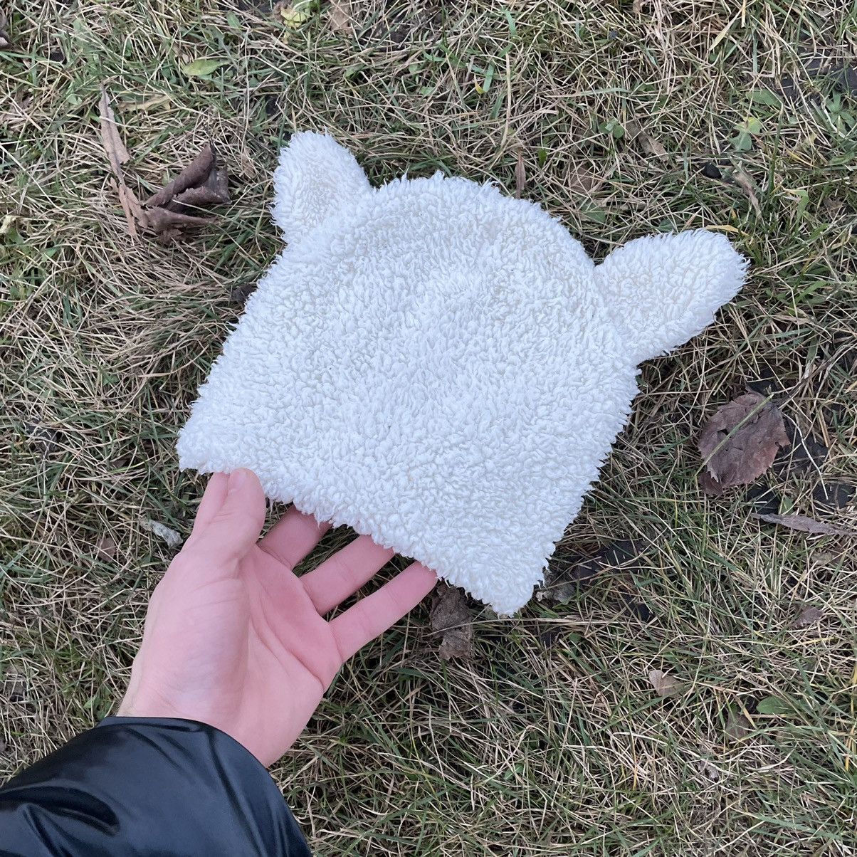Vintage Vintage 90s Mohair Fleece Beanie Cream Oversized Streetwear Size ONE SIZE - 1 Thumbnail