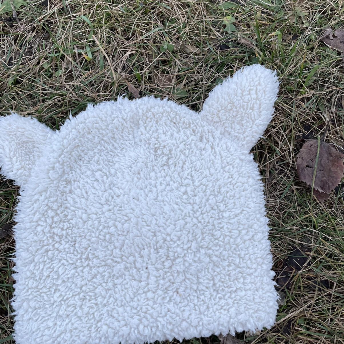 Vintage Vintage 90s Mohair Fleece Beanie Cream Oversized Streetwear Size ONE SIZE - 5 Thumbnail
