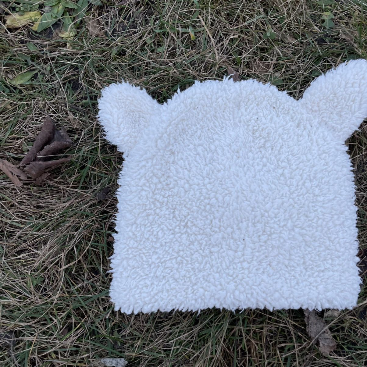 Vintage Vintage 90s Mohair Fleece Beanie Cream Oversized Streetwear Size ONE SIZE - 4 Thumbnail