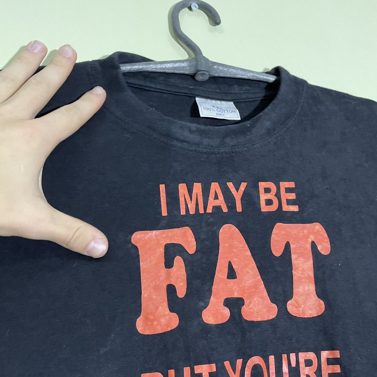 Vintage Vintage 90s Faded Black Graphic Tee Punk Humor Oversized XXL Size US XXL / EU 58 / 5 - 6 Thumbnail