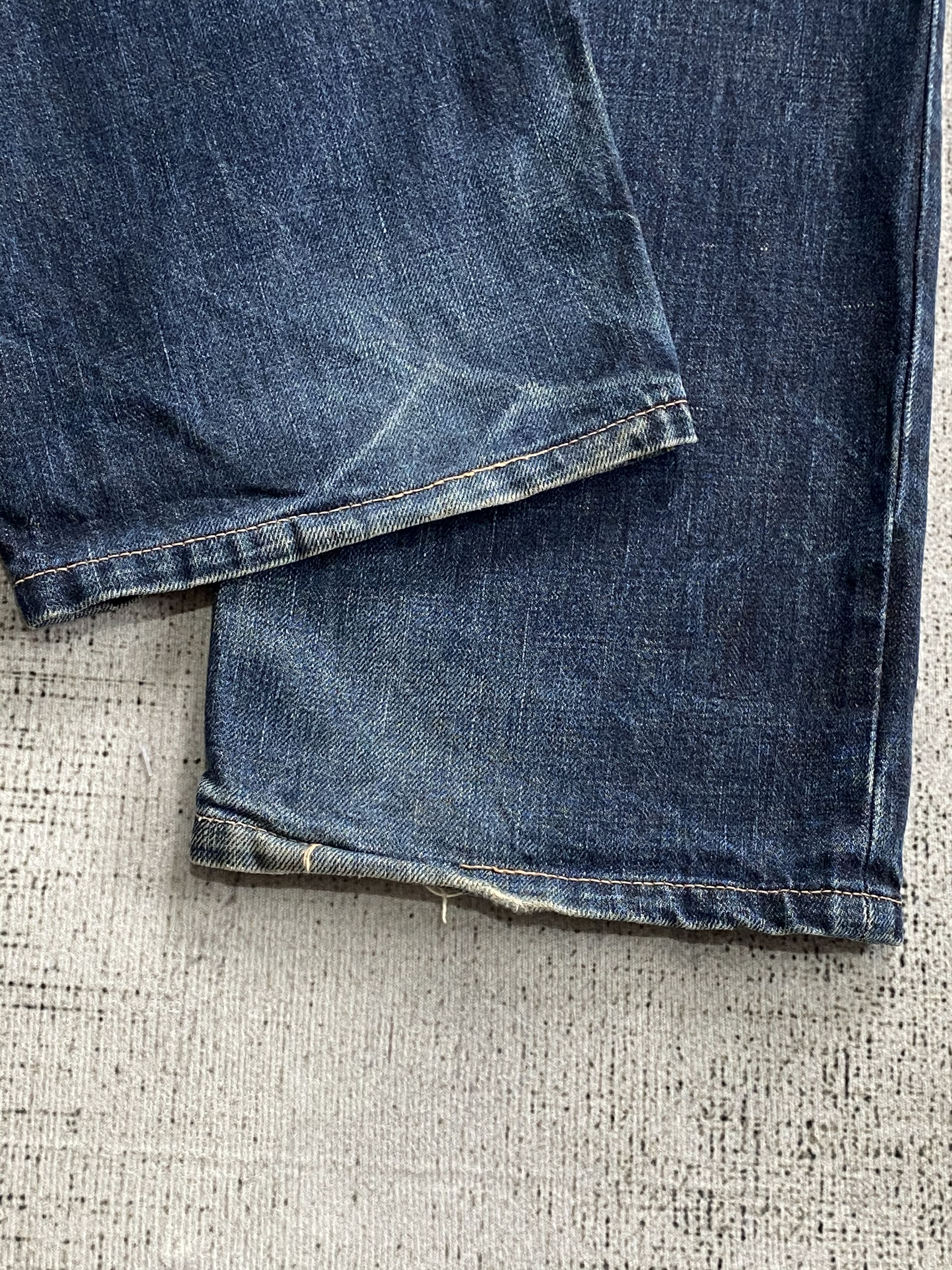 Japanese Brand Japanese Denim Quenchloud Redline Selvedge Distressed Denim Size US 31 - 16 Thumbnail