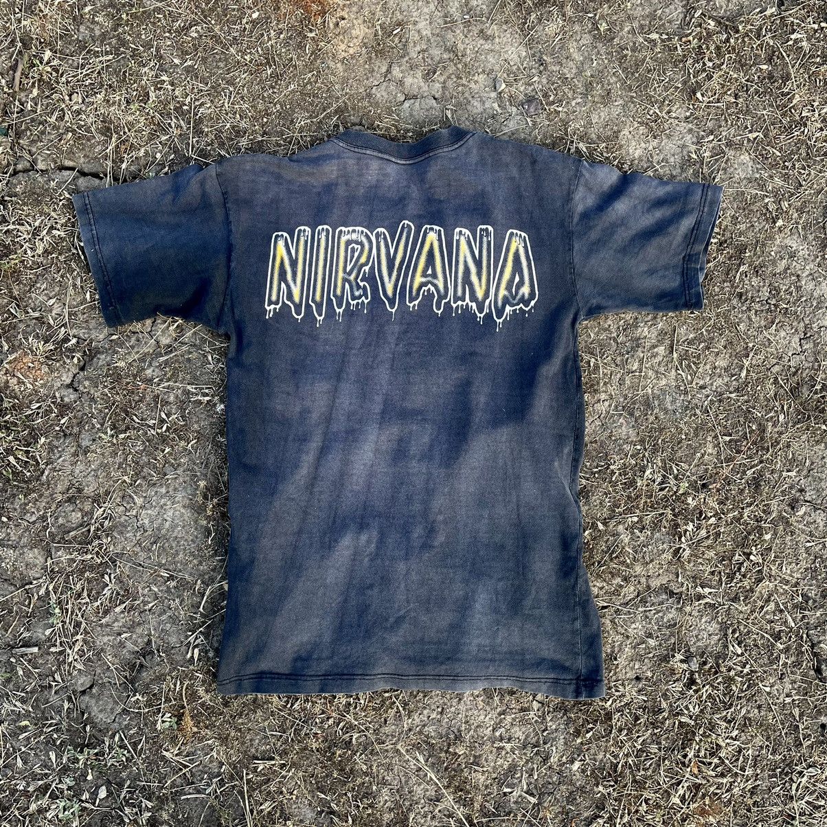 Vintage Vintage 90s Sun Faded Nirvana Band Graphic Tee Grunge Slim M Size US M / EU 48-50 / 2 - 8 Thumbnail