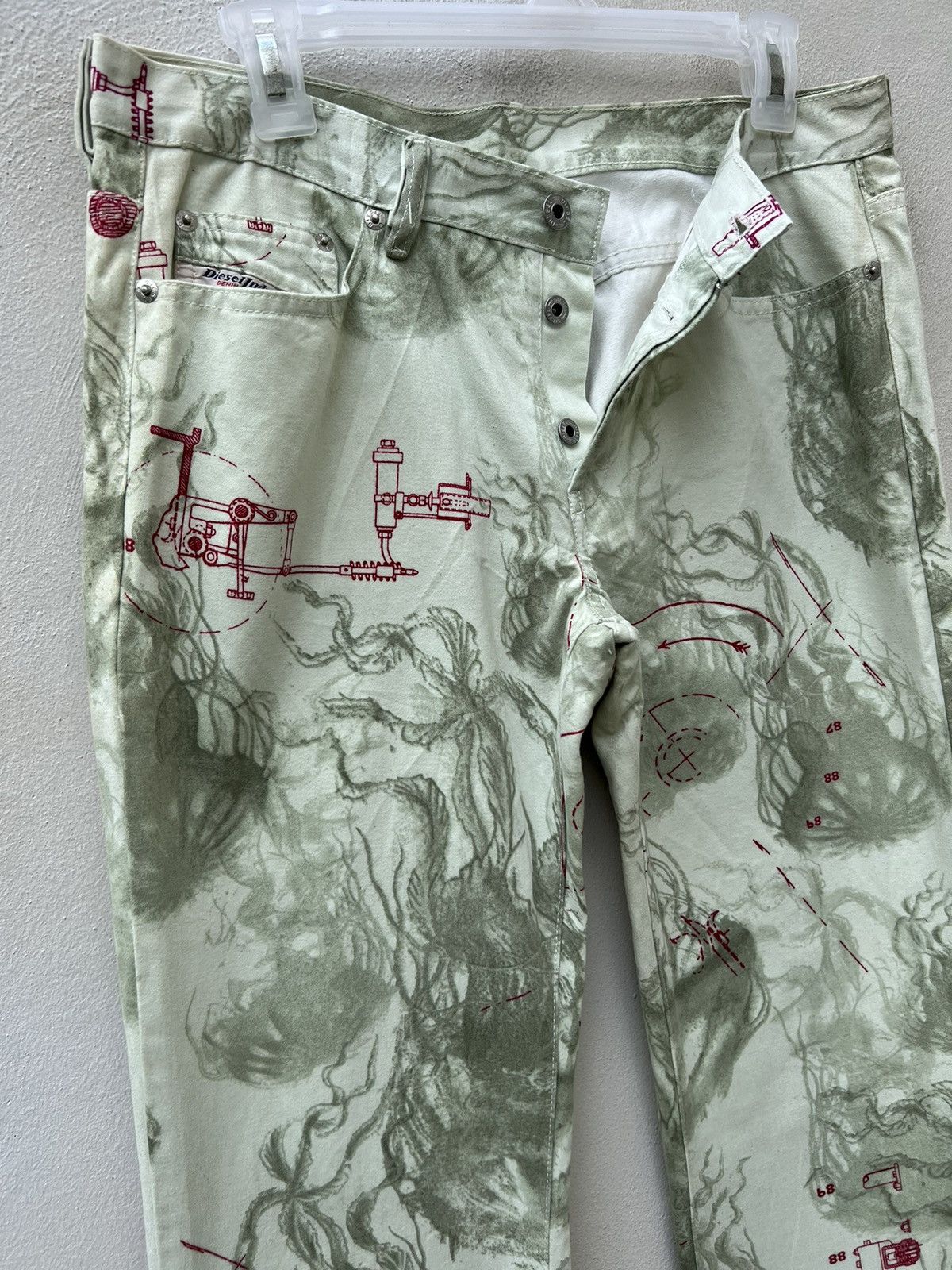 Diesel Vintage Y2K Diesel All Printed Graphics Flare Pant Size US 31 - 7 Thumbnail