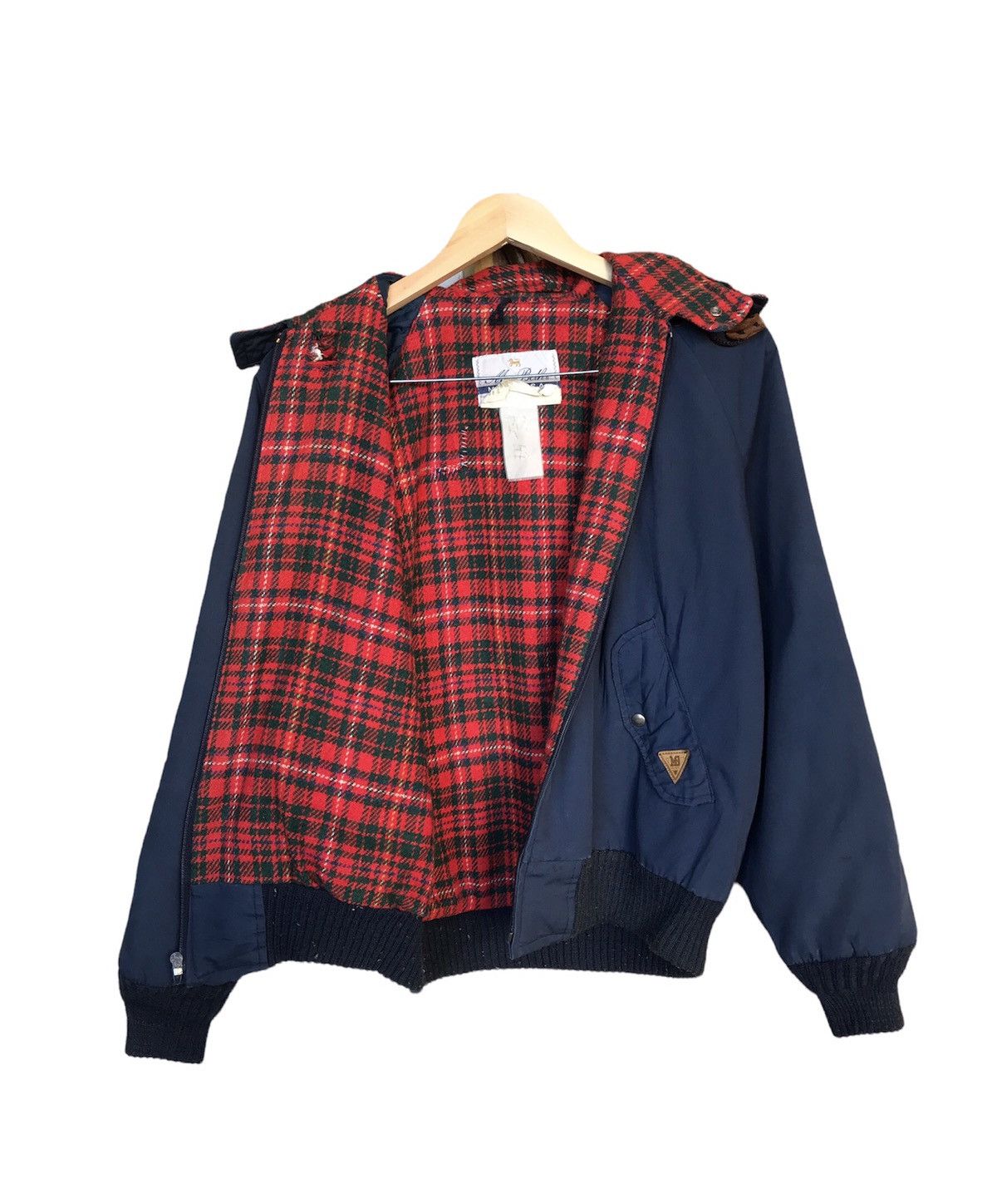 image of Macbeth Pocket Back Winter Bomber Jacket Hoodie in Blue, Men's (Size Large)