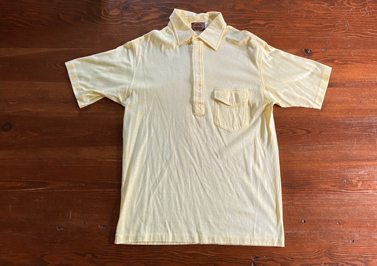 Vintage Vintage 70’s Blades & Co Yellow Short Sleeve Polo Size US L / EU 52-54 / 3 - 1 Thumbnail