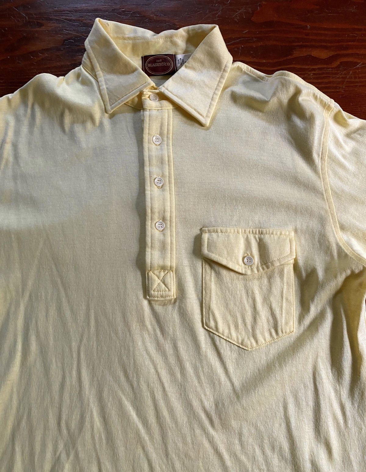 Vintage Vintage 70’s Blades & Co Yellow Short Sleeve Polo Size US L / EU 52-54 / 3 - 2 Thumbnail