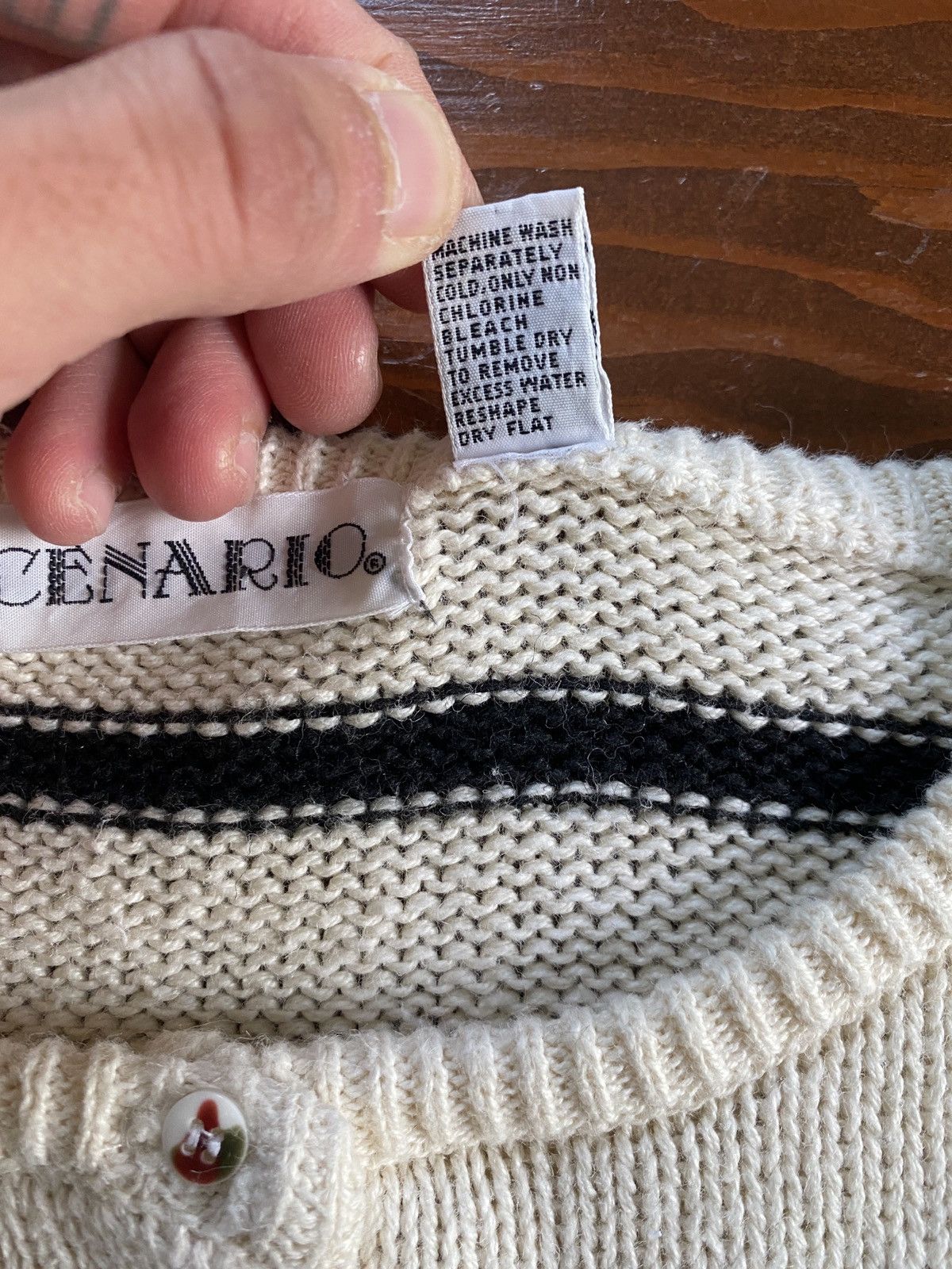 Vintage Vintage 80’s Scenario Multi Button Henley Style Knit Sweater Size US L / EU 52-54 / 3 - 4 Thumbnail