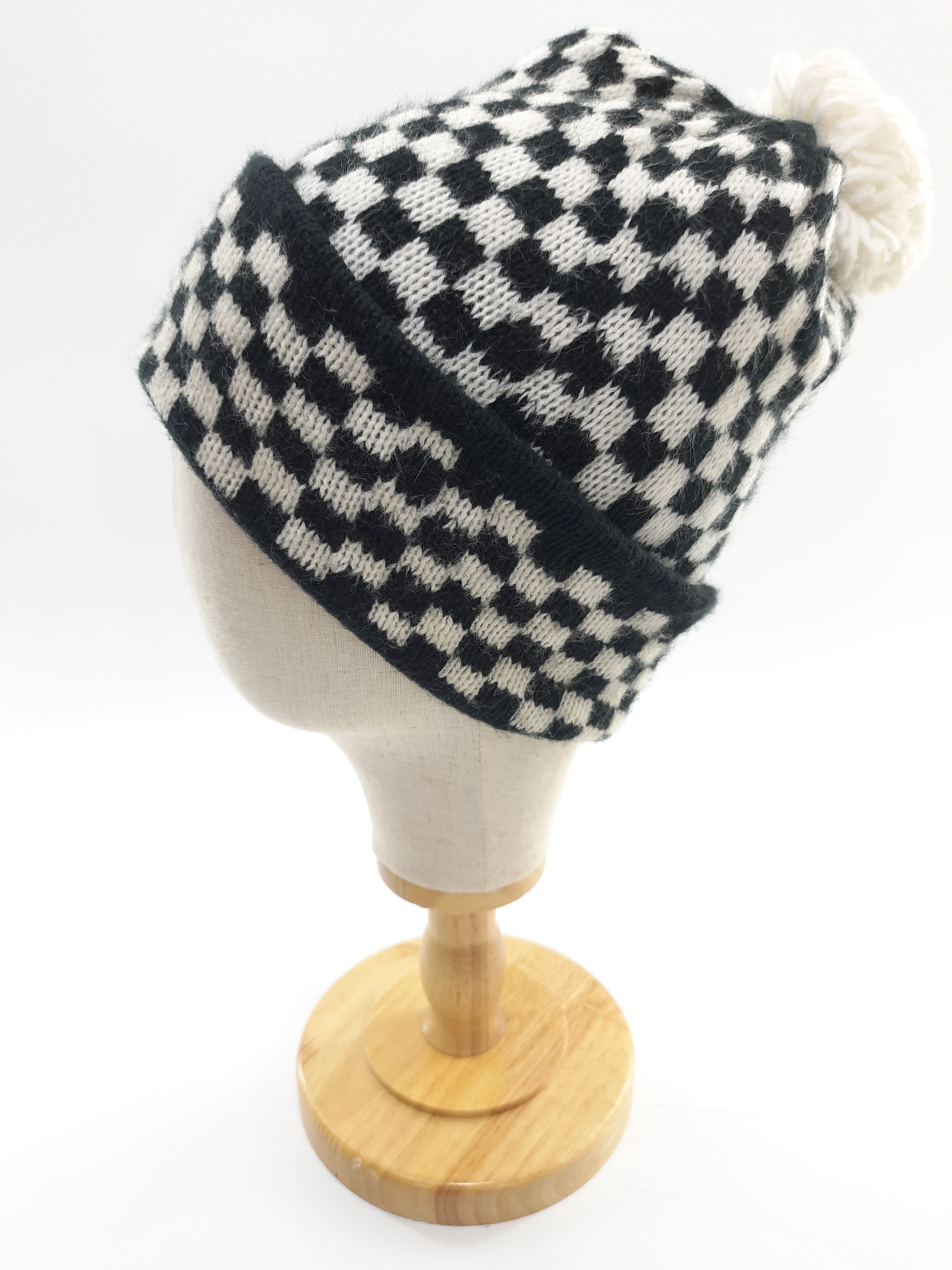 Black White Pattern Beanie/Snowcap/Cap/Hat = BN59