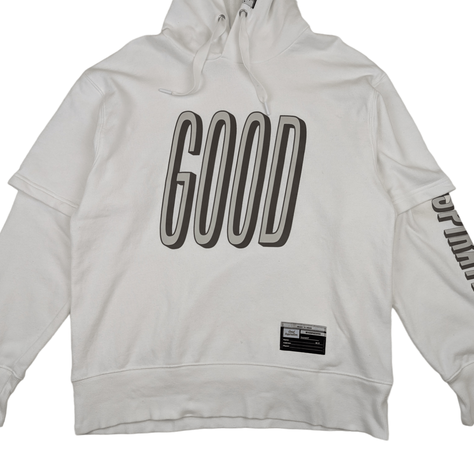 GU × Japanese Brand × Maison MIHARA YASUHIRO Japan MIHARAYUSHIRO Good Inspiration Spell Out Hoodie Jumper Size US M / EU 48-50 / 2 - 3 Thumbnail