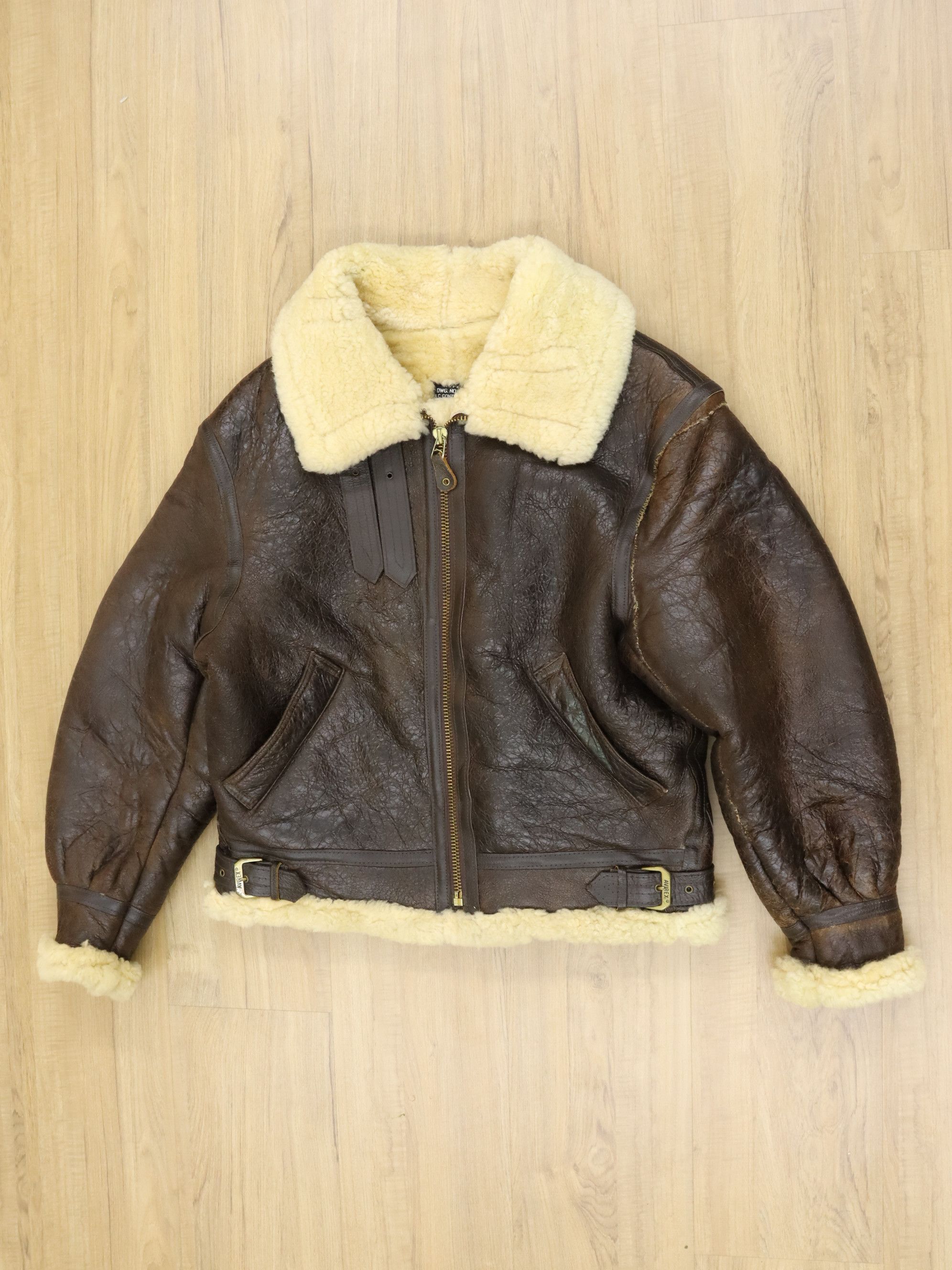 Vtg. Avirex Type B-3 Leather Sheepskin Flight Bomber Jacket