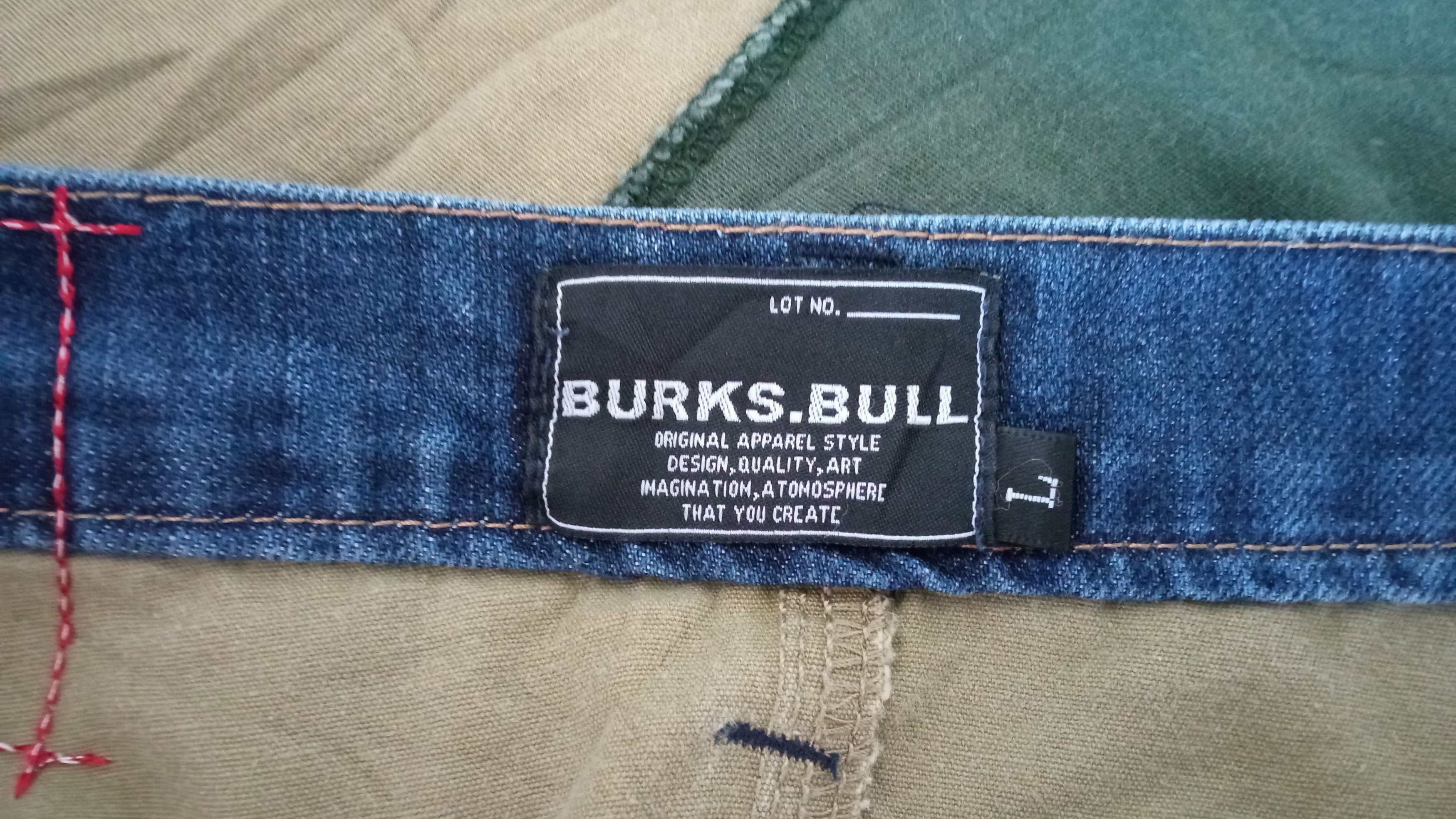 Japanese Brand × Vintage 🔥🔥Burks Bull Hybrid Patchwork Distressed Pants Size US 33 - 19 Thumbnail