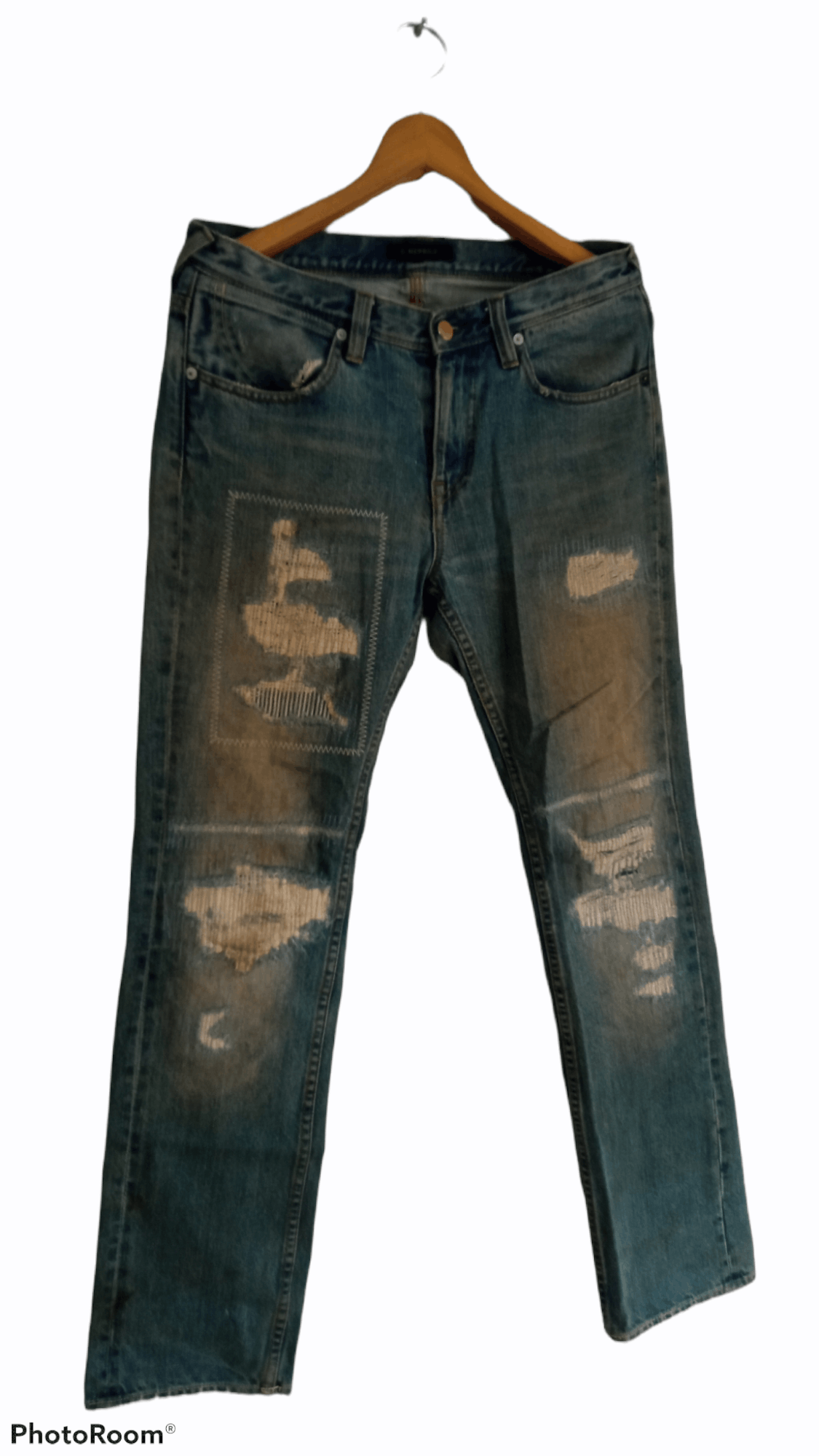 Paul Smith × R.Newbold × Vintage 🔥🔥R.Newbold Paul Smith Patchwork Distressed Jeans Denim Size US 32 / EU 48 - 2 Thumbnail