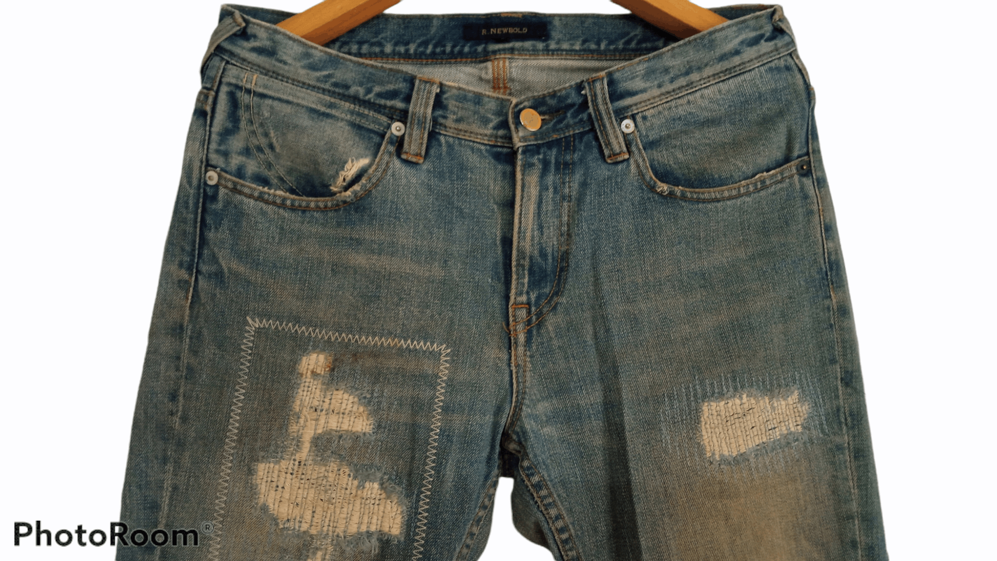 Paul Smith × R.Newbold × Vintage 🔥🔥R.Newbold Paul Smith Patchwork Distressed Jeans Denim Size US 32 / EU 48 - 9 Thumbnail