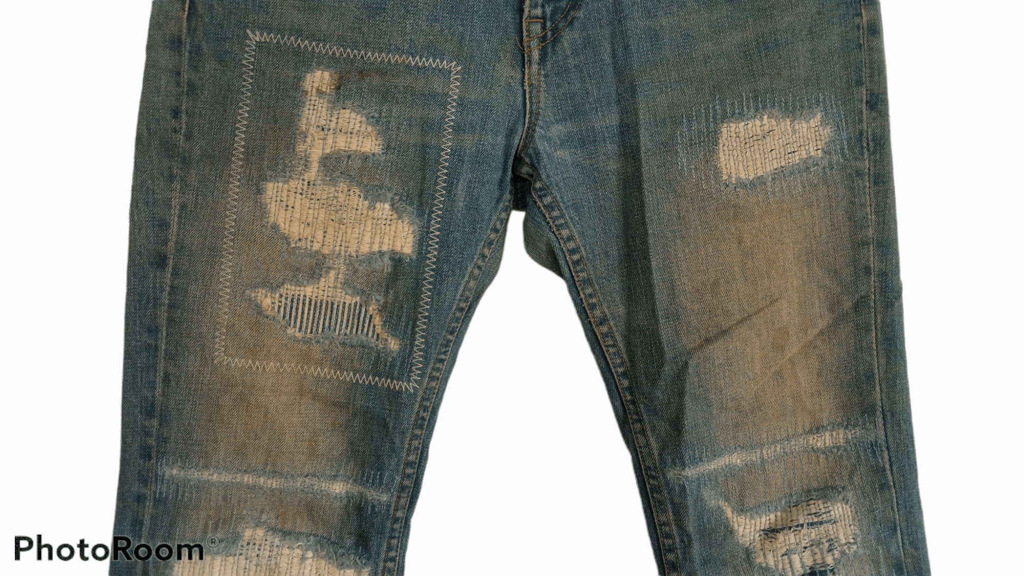 Paul Smith × R.Newbold × Vintage 🔥🔥R.Newbold Paul Smith Patchwork Distressed Jeans Denim Size US 32 / EU 48 - 10 Thumbnail