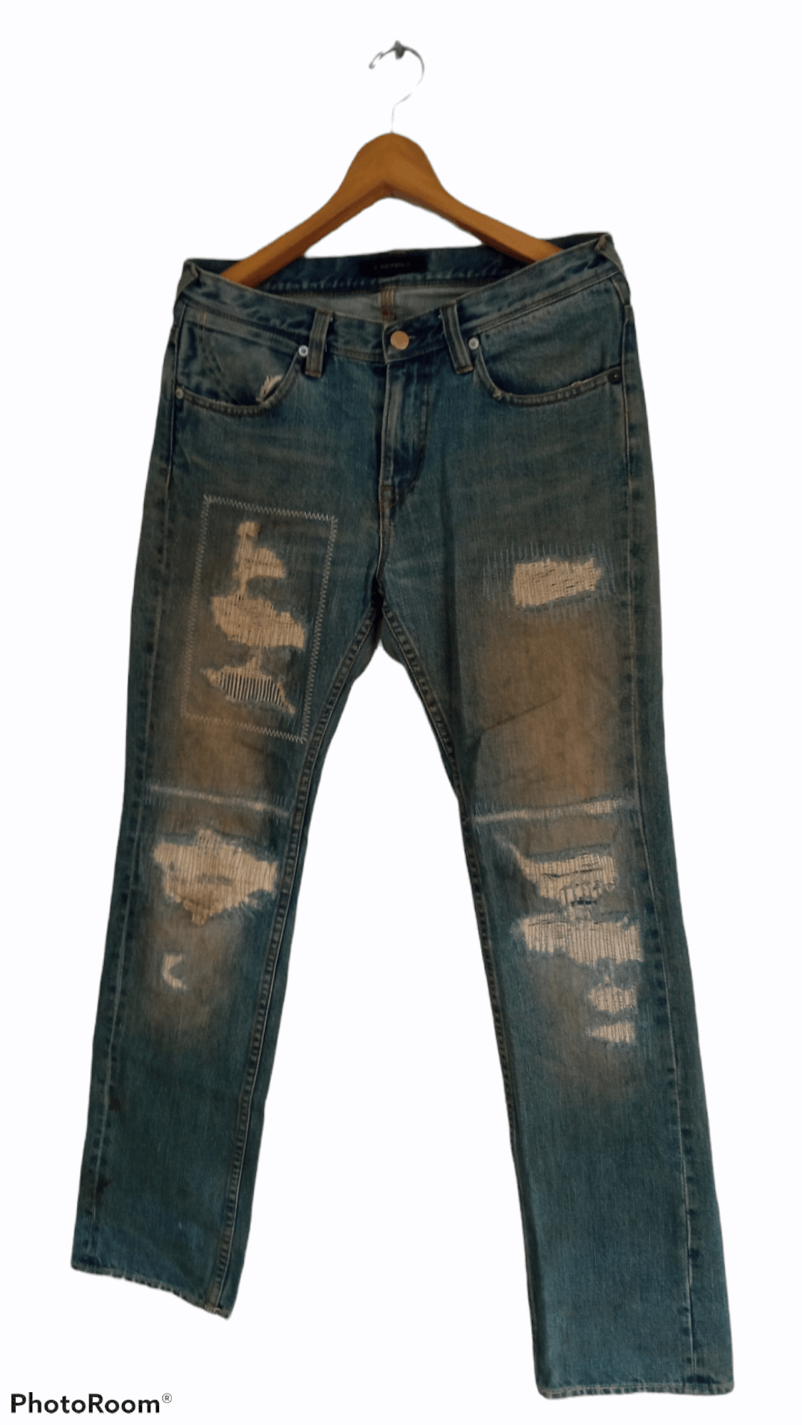 Paul Smith × R.Newbold × Vintage 🔥🔥R.Newbold Paul Smith Patchwork Distressed Jeans Denim Size US 32 / EU 48 - 3 Thumbnail