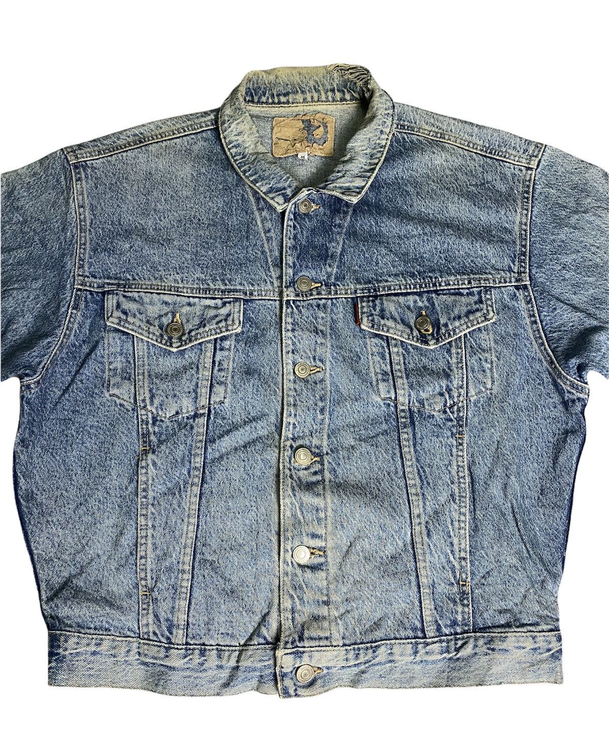 Other Vintage Spirit Denim Jacket Trucker Distressed Denim Size US M / EU 48-50 / 2 - 2 Thumbnail