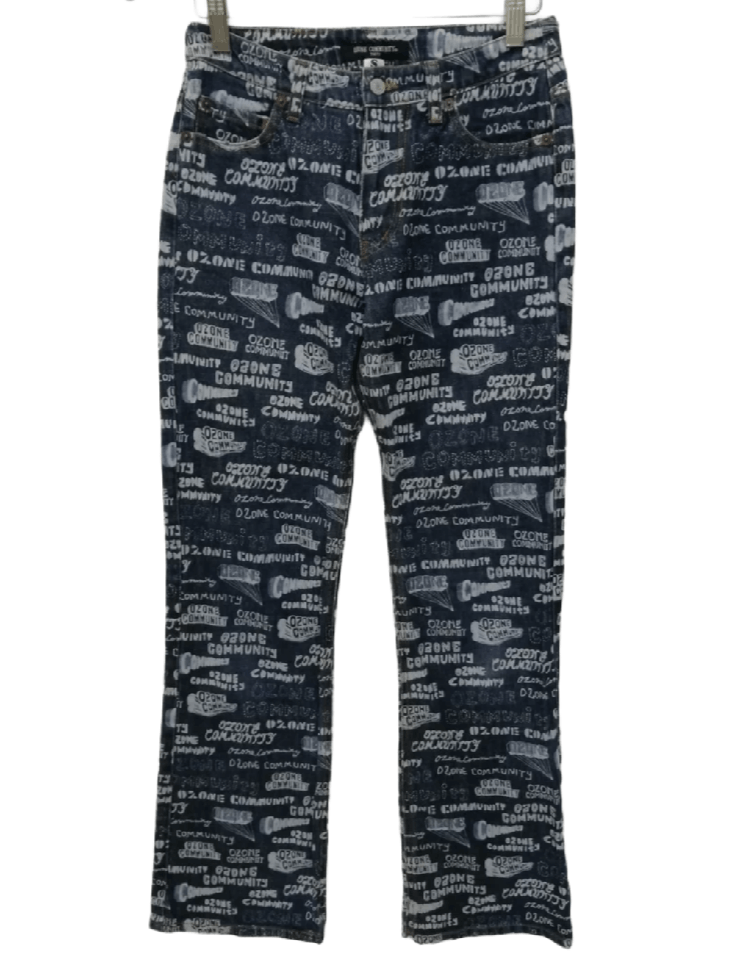 image of Beauty Beast x Hysteric Glamour Ozone Community Hysteric Style Over Print Jeans in Indigo (Size 28)