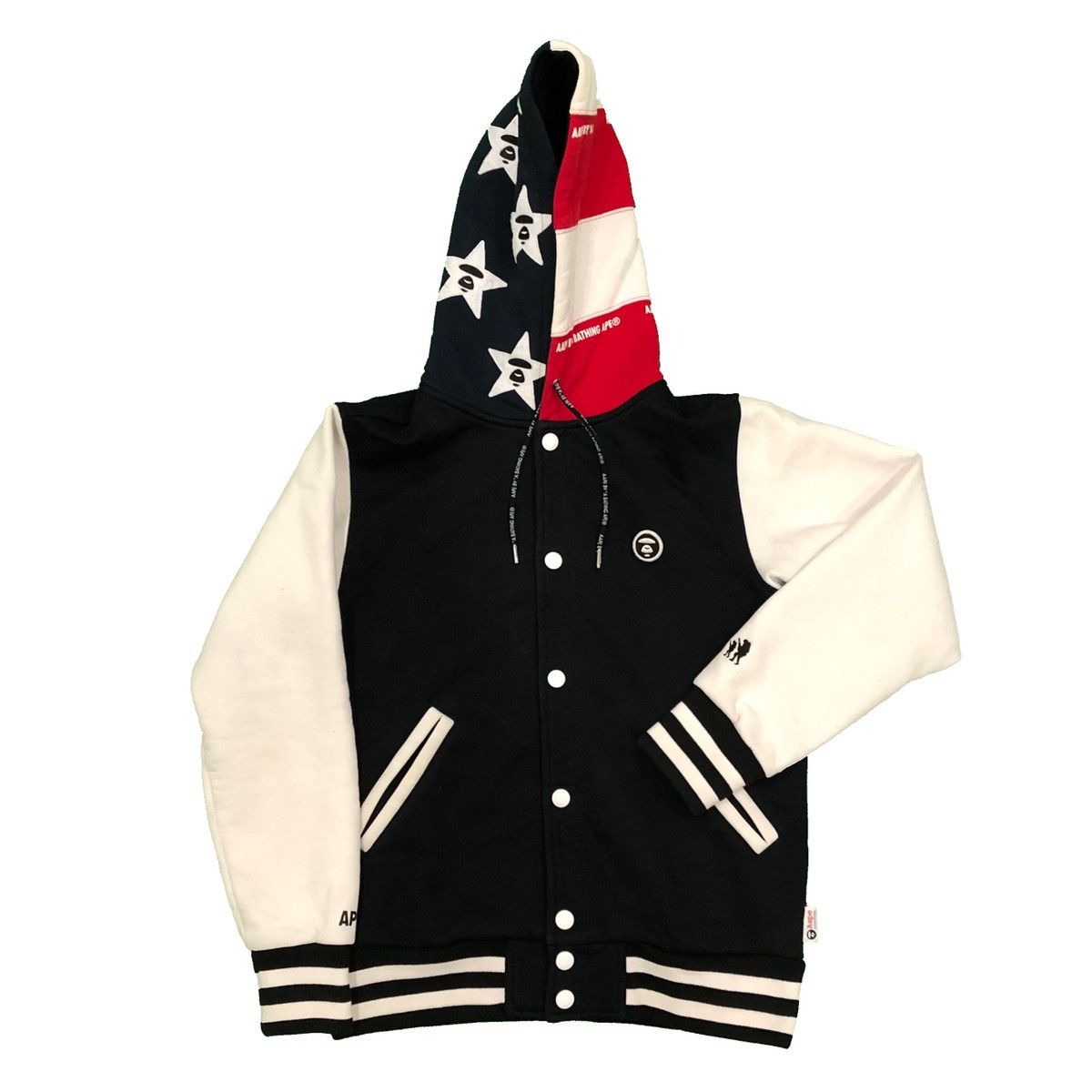 Aape by BAPE Hooded Varsity Jacket Stars Stripes APUNVS