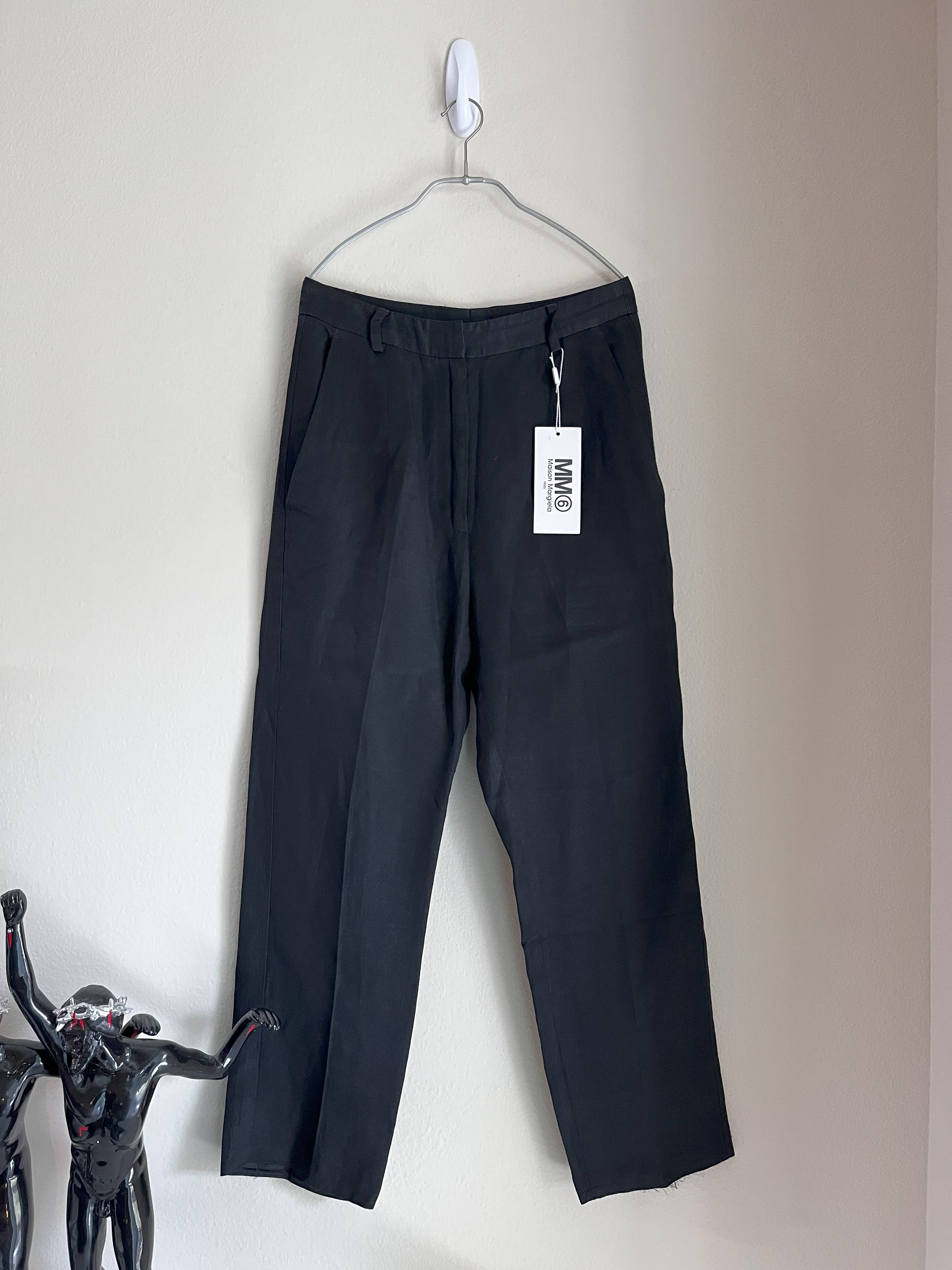 Maison Margiela MARTIN MARGIELA MM6 BLACK VISCOSE TROUSERS Size US 29 - 1 Thumbnail