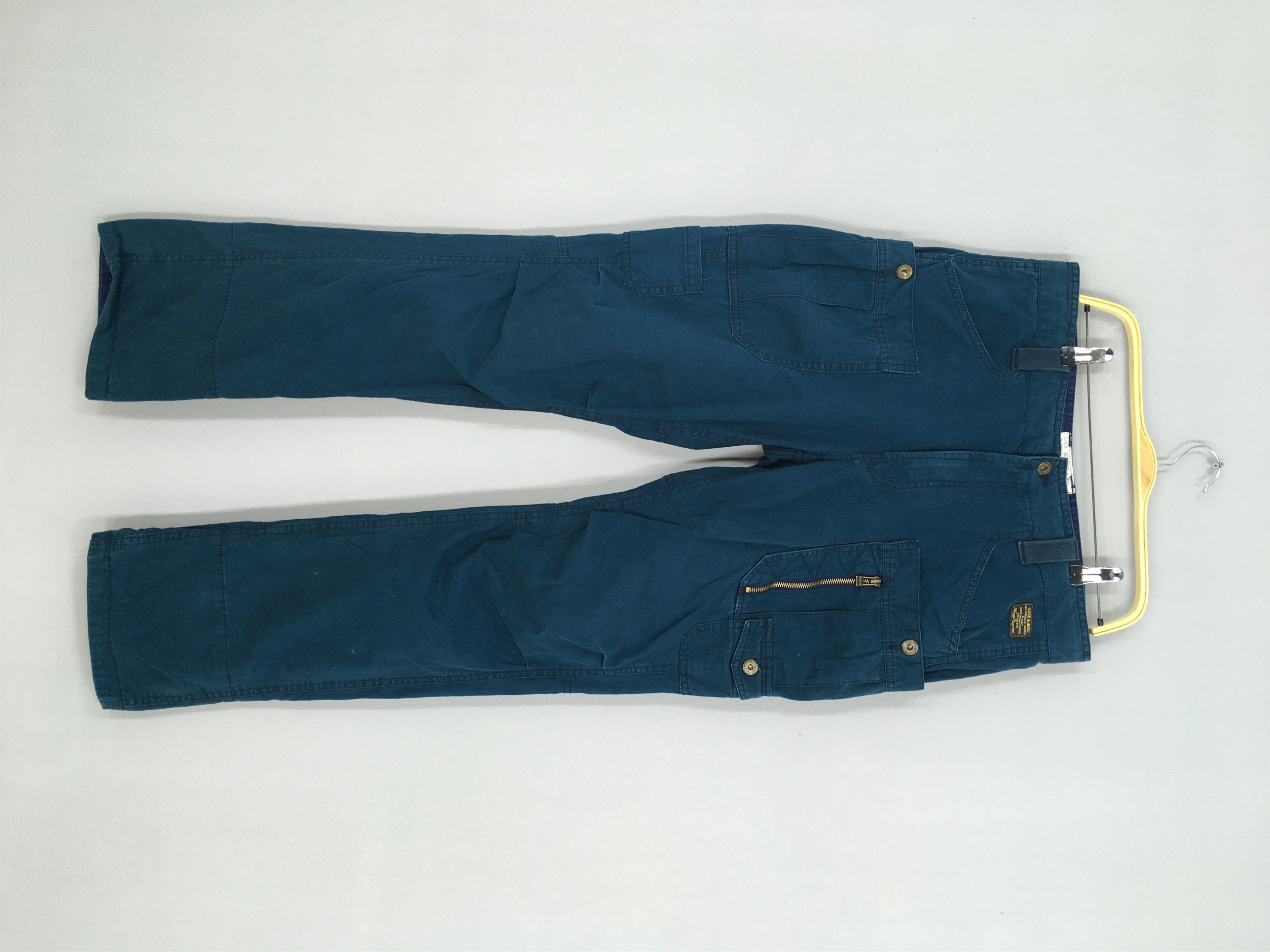 image of Size 34X31 Vintage Back Number Japanese Surplus Cargo Pants in Blue, Men's