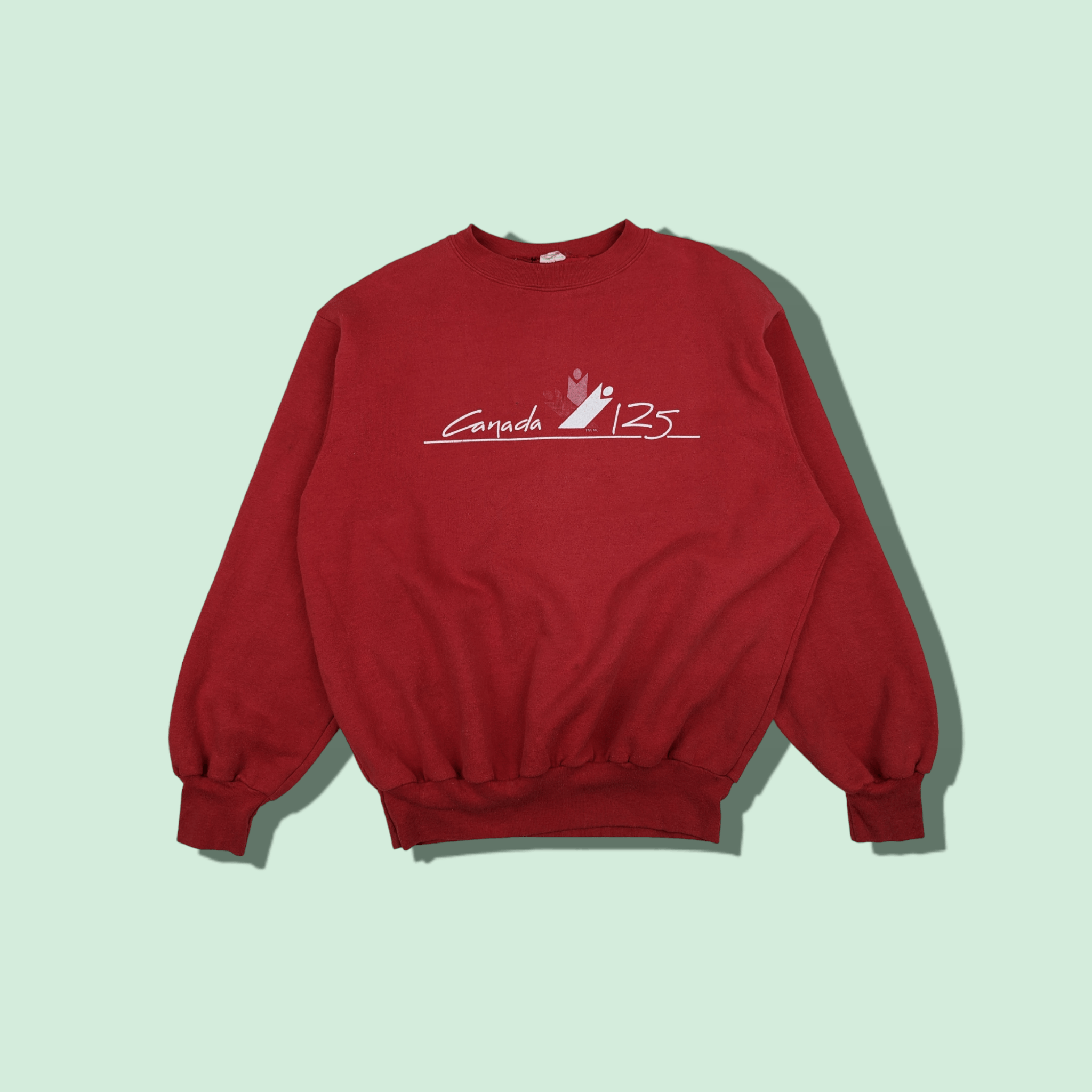 image of Made In Canada x Vintage 90's 125Th Canadian Confederation Medal Sweatshirt in Red (Size Small)
