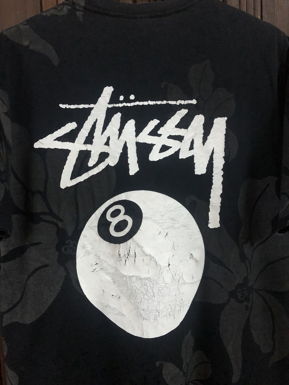 Vintage Stussy 8 Ball Fullprint Ultra Rare Tee Shirt