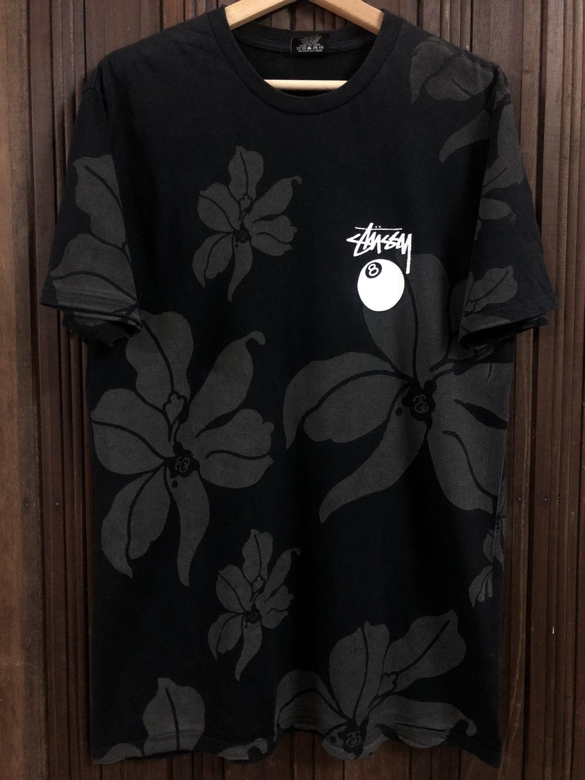 Vintage Stussy 8 Ball Fullprint Ultra Rare Tee Shirt