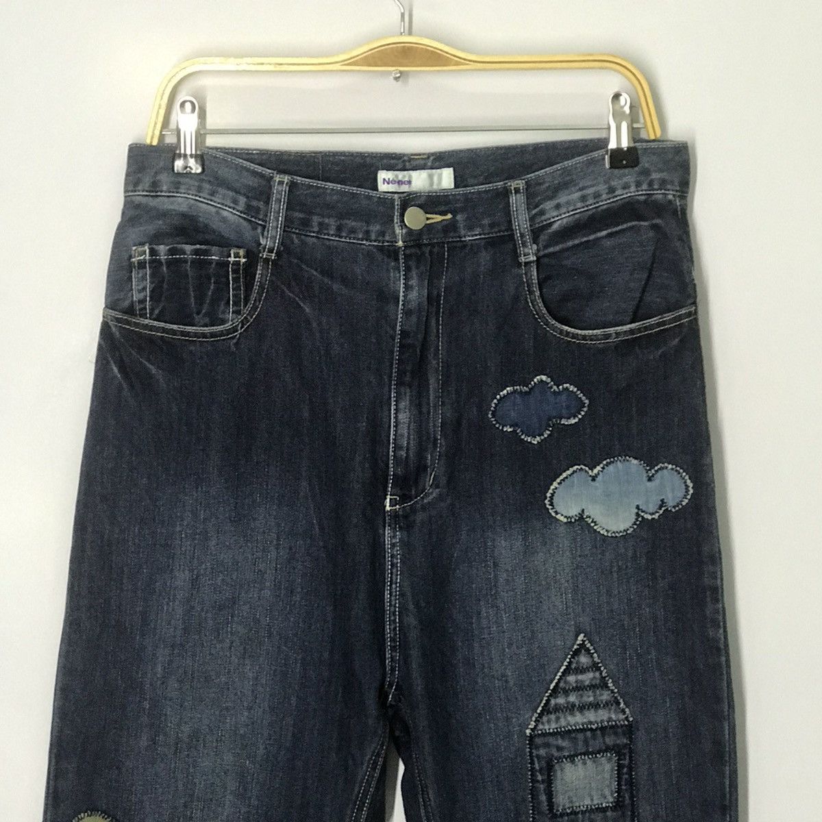 Issey Miyake Ne-net by Issey Miyake patchwork art denim pegged pants Size US 30 / EU 46 - 2 Thumbnail