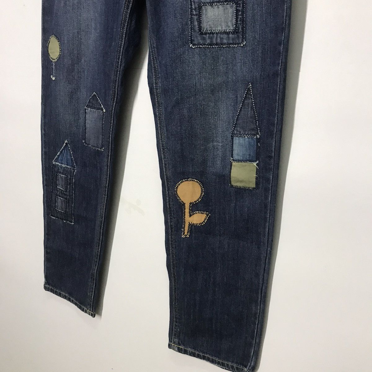 Issey Miyake Ne-net by Issey Miyake patchwork art denim pegged pants Size US 30 / EU 46 - 5 Thumbnail