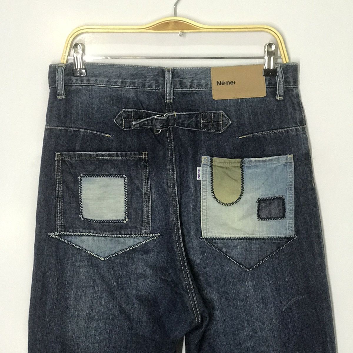 Issey Miyake Ne-net by Issey Miyake patchwork art denim pegged pants Size US 30 / EU 46 - 7 Thumbnail