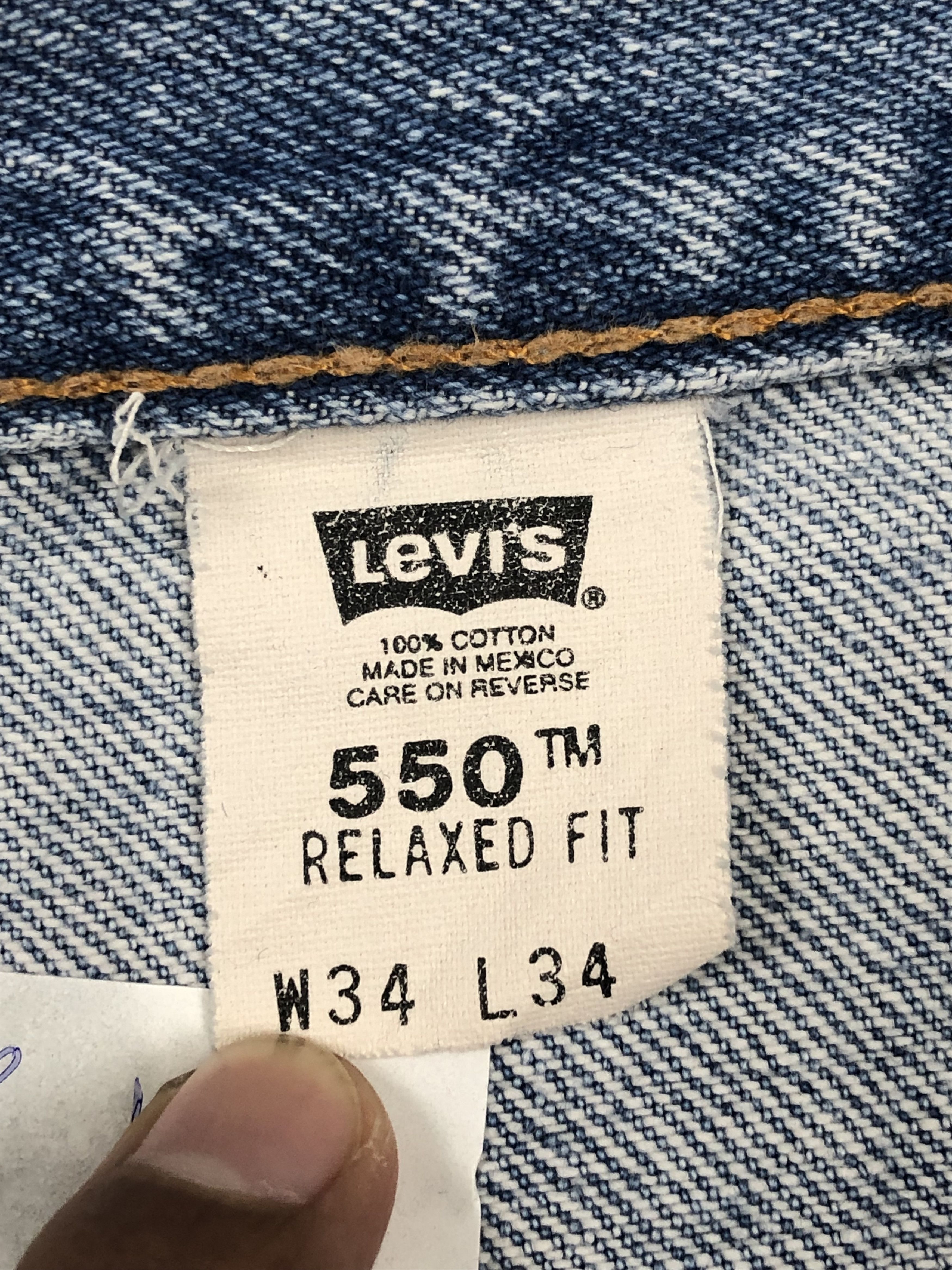 Levi's × Vintage Vintage 90s Levis 550 Faded Blue Jeans Size US 35 - 7 Thumbnail