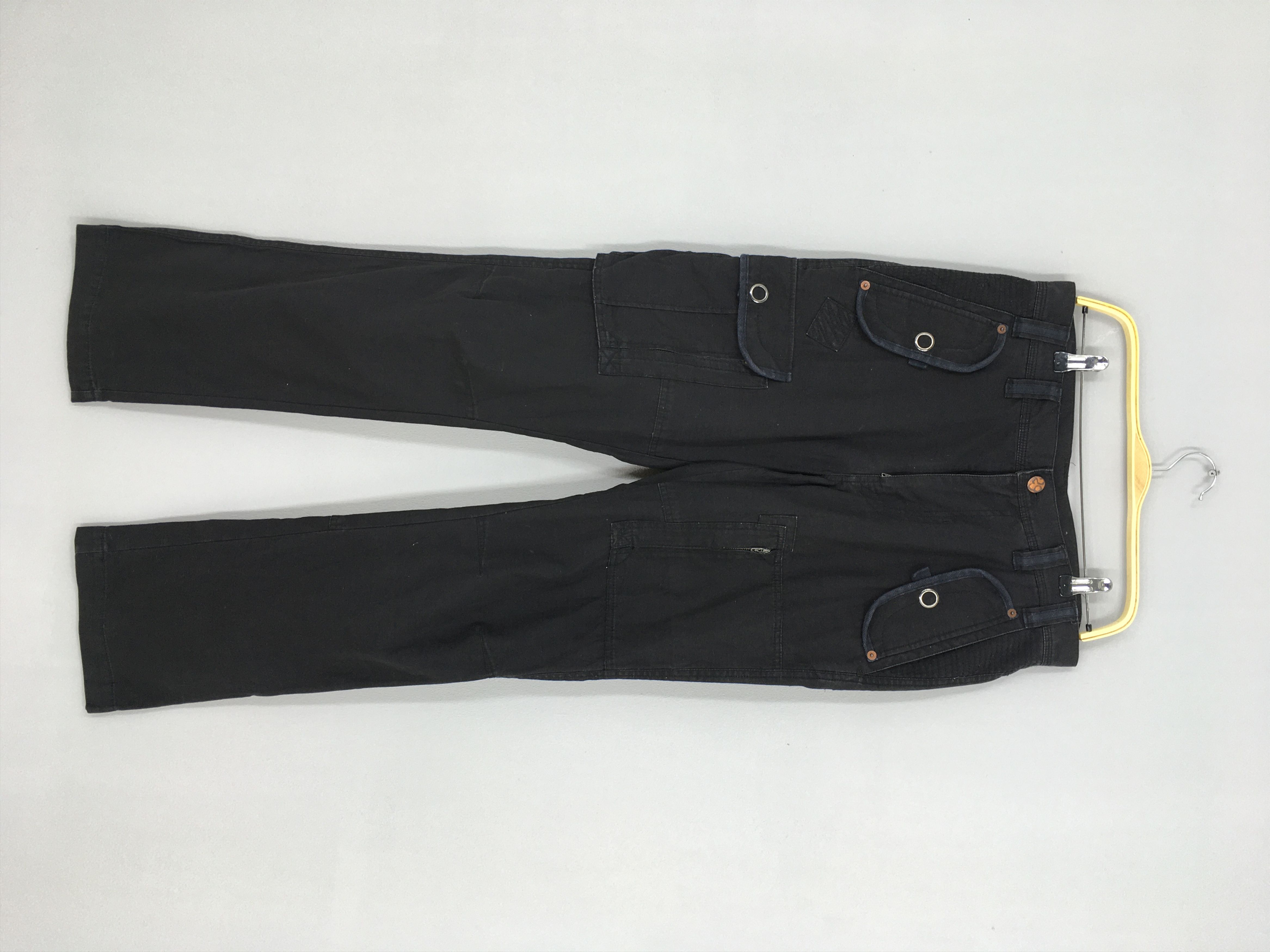 image of Designer Size 34X32 Japanese 291295=Homme Cargo Pants Slim Fit Pants in Black, Men's