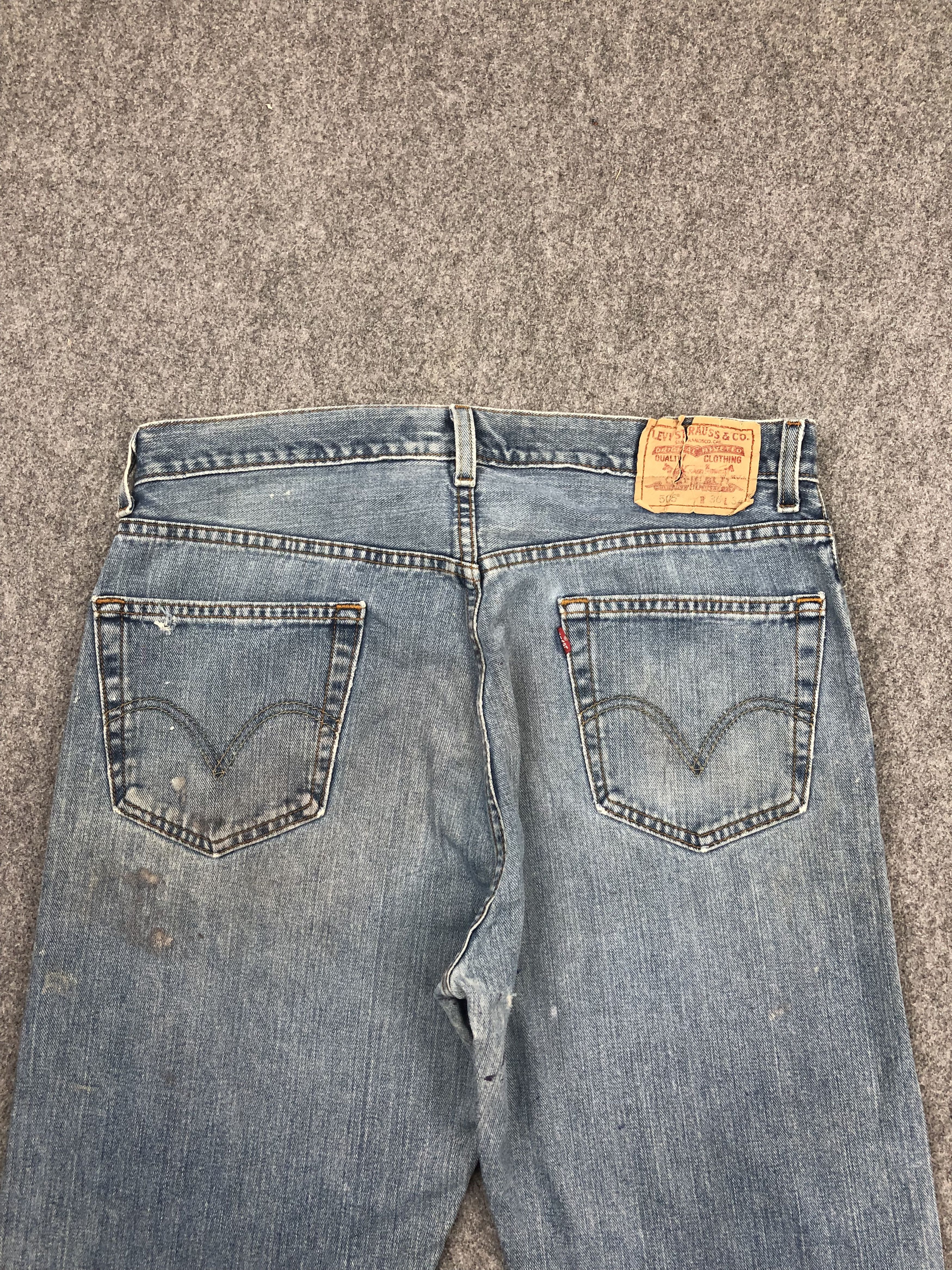 Levi's × Vintage Vintage Levis 505 Faded Blue Jeans Size US 37 - 4 Thumbnail